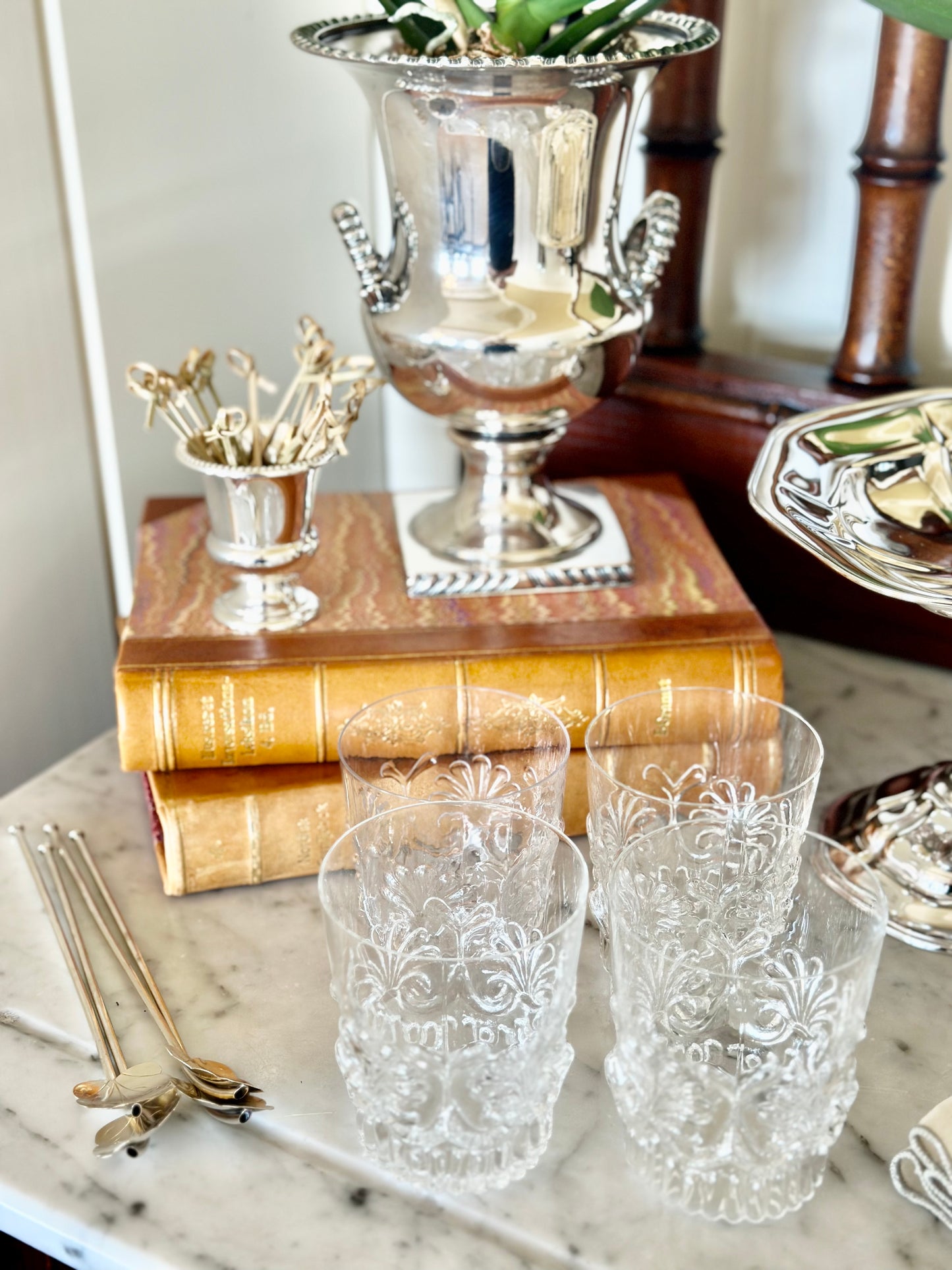Antique and Vintage Scandinavian Leather Bound Books (Set of 2)