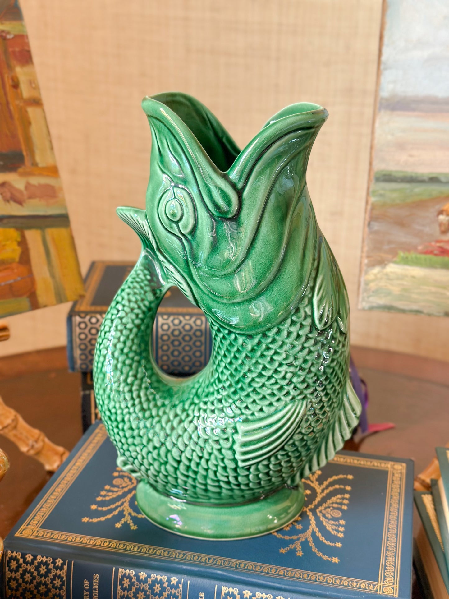 Vintage Dartmouth Pottery Gluggle Jug