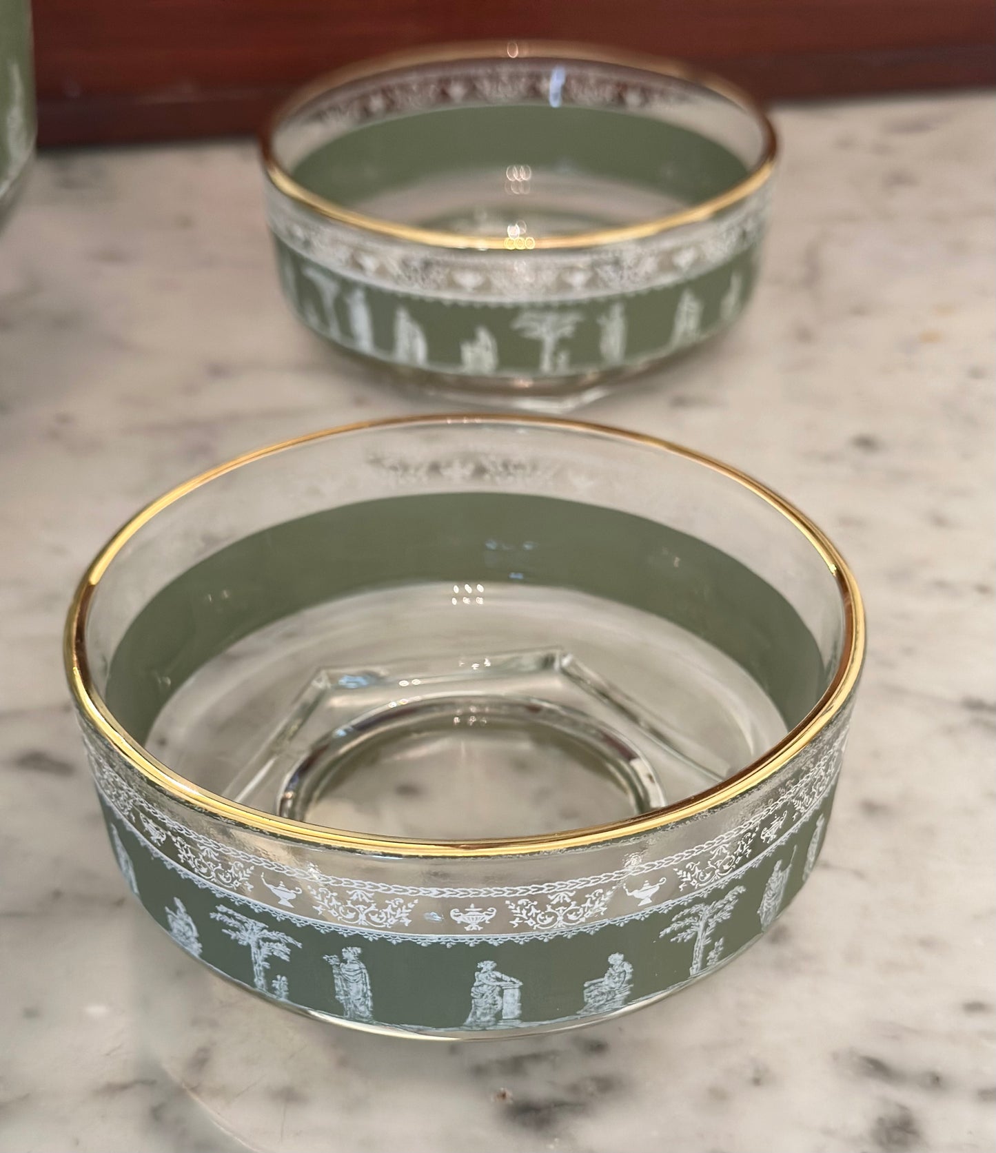 Vintage Jeanette Glass Hellenic 4-Way Server Set