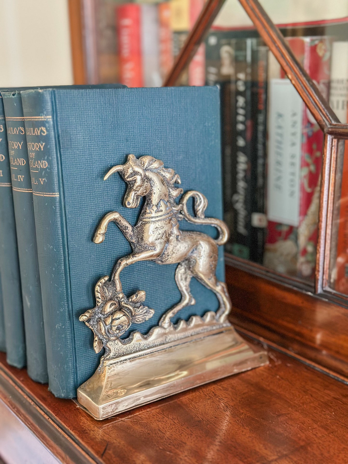 British Royal Heraldic Brass Bookends