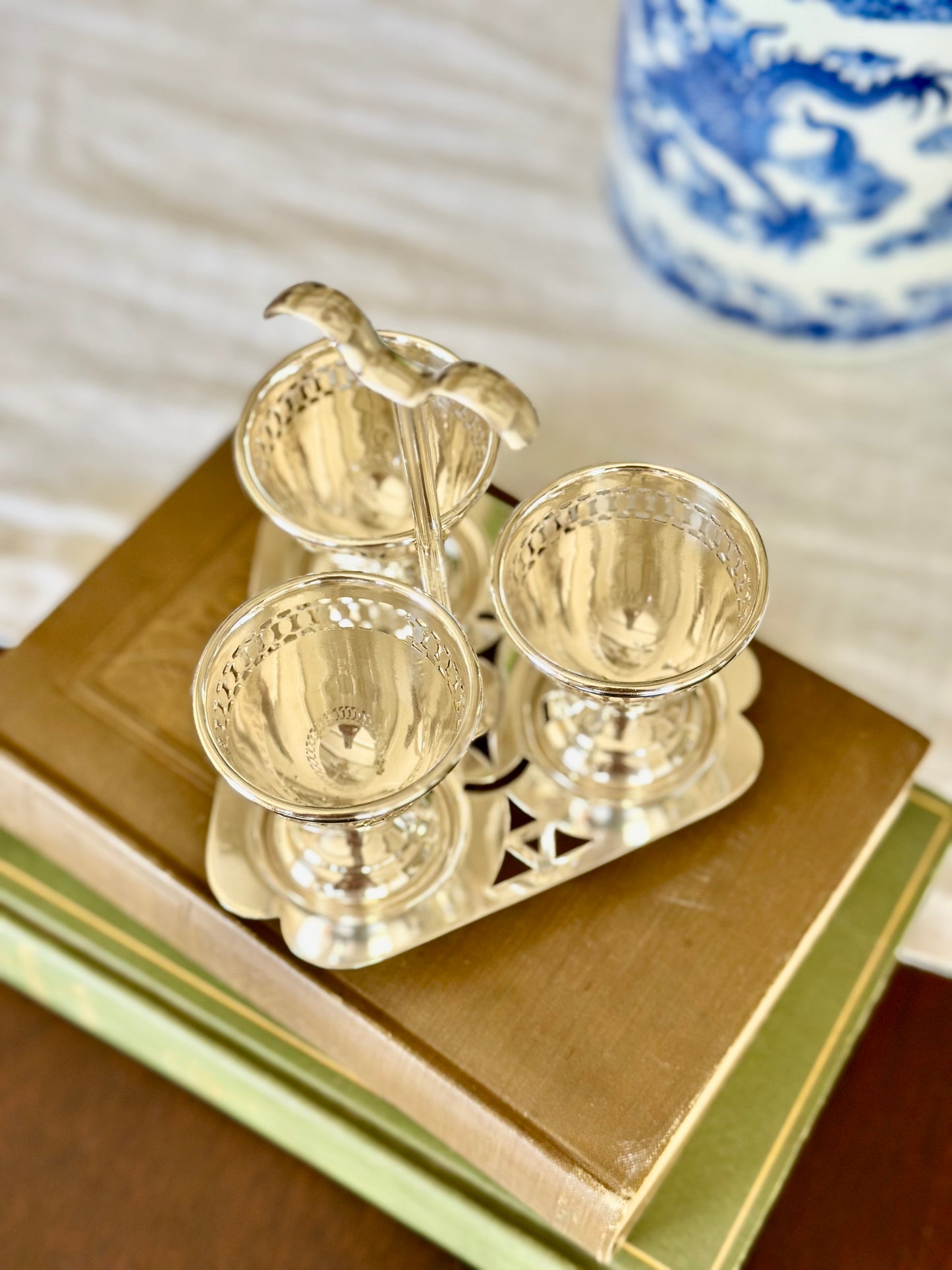 Vintage English Silverplate Egg Cruet