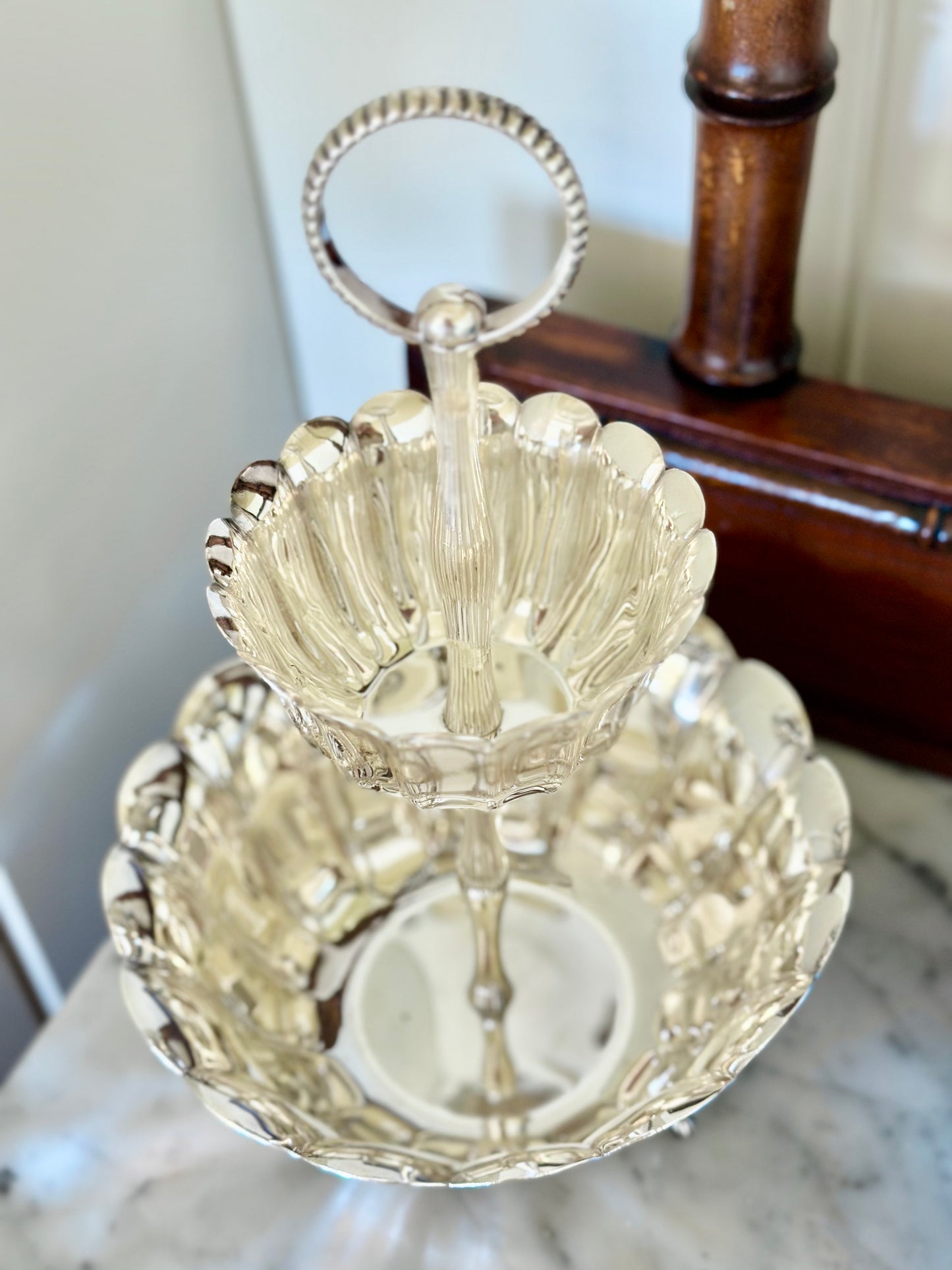Silverplate Two-Tier Footed Serving Dish