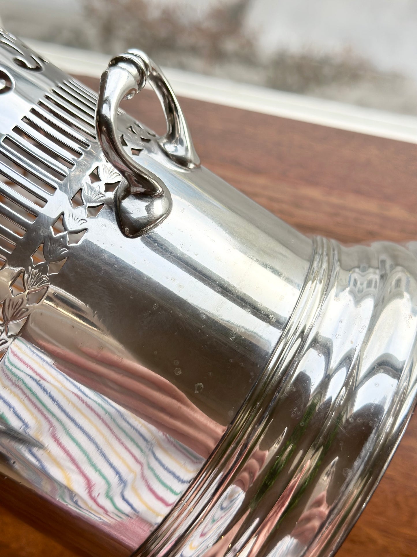 Tall Silverplate Wine Bottle Holder