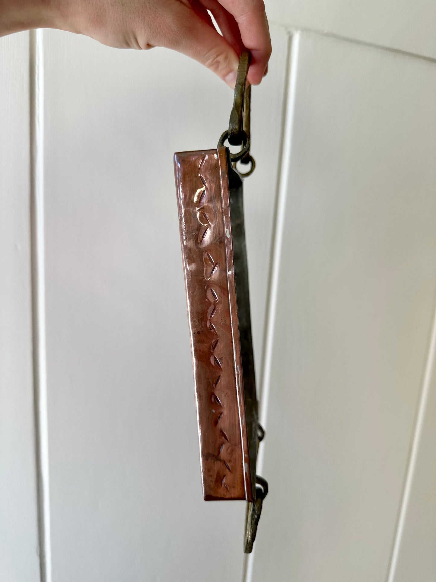 Vintage Copper & Brass Hanging Fish Tray