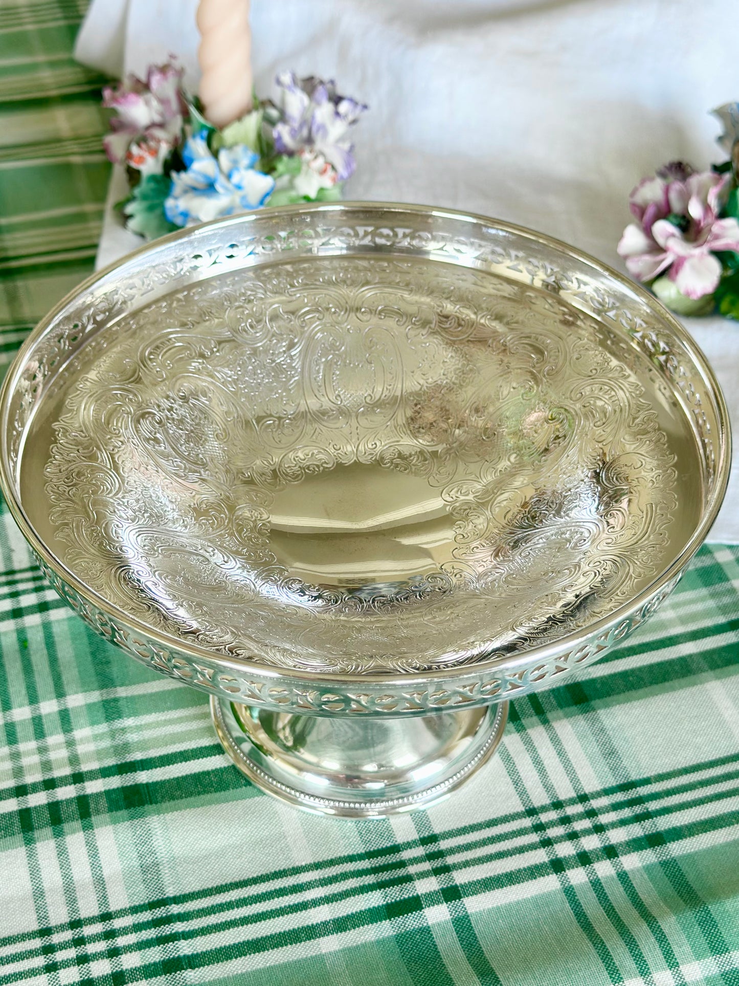 English Silverplate Pedestal Compote