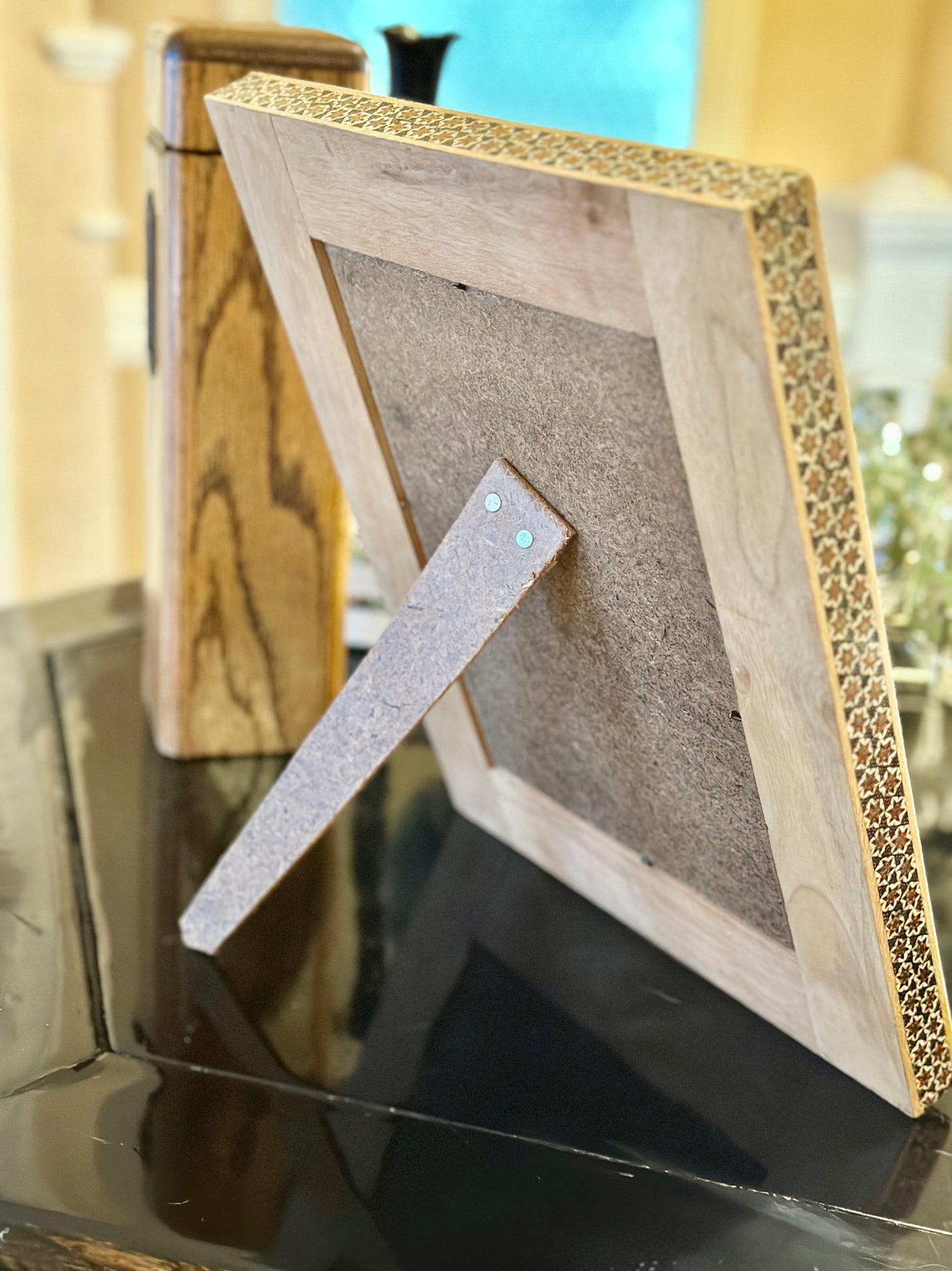 Antique Persian Khatam Inlaid Wood Frame