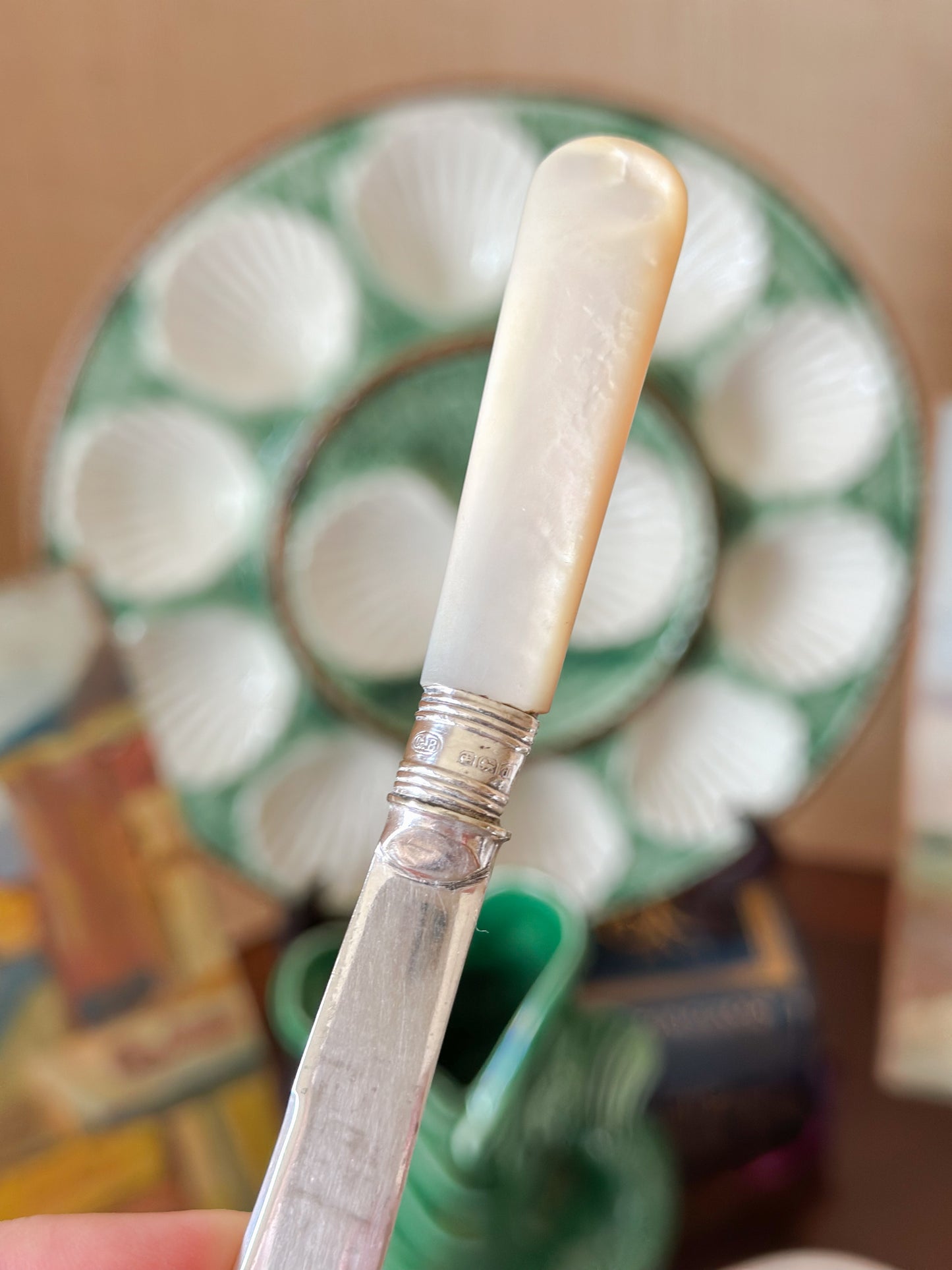 Antique Sterling and Mother of Pearl Handled Butter Knives (Set of 4)