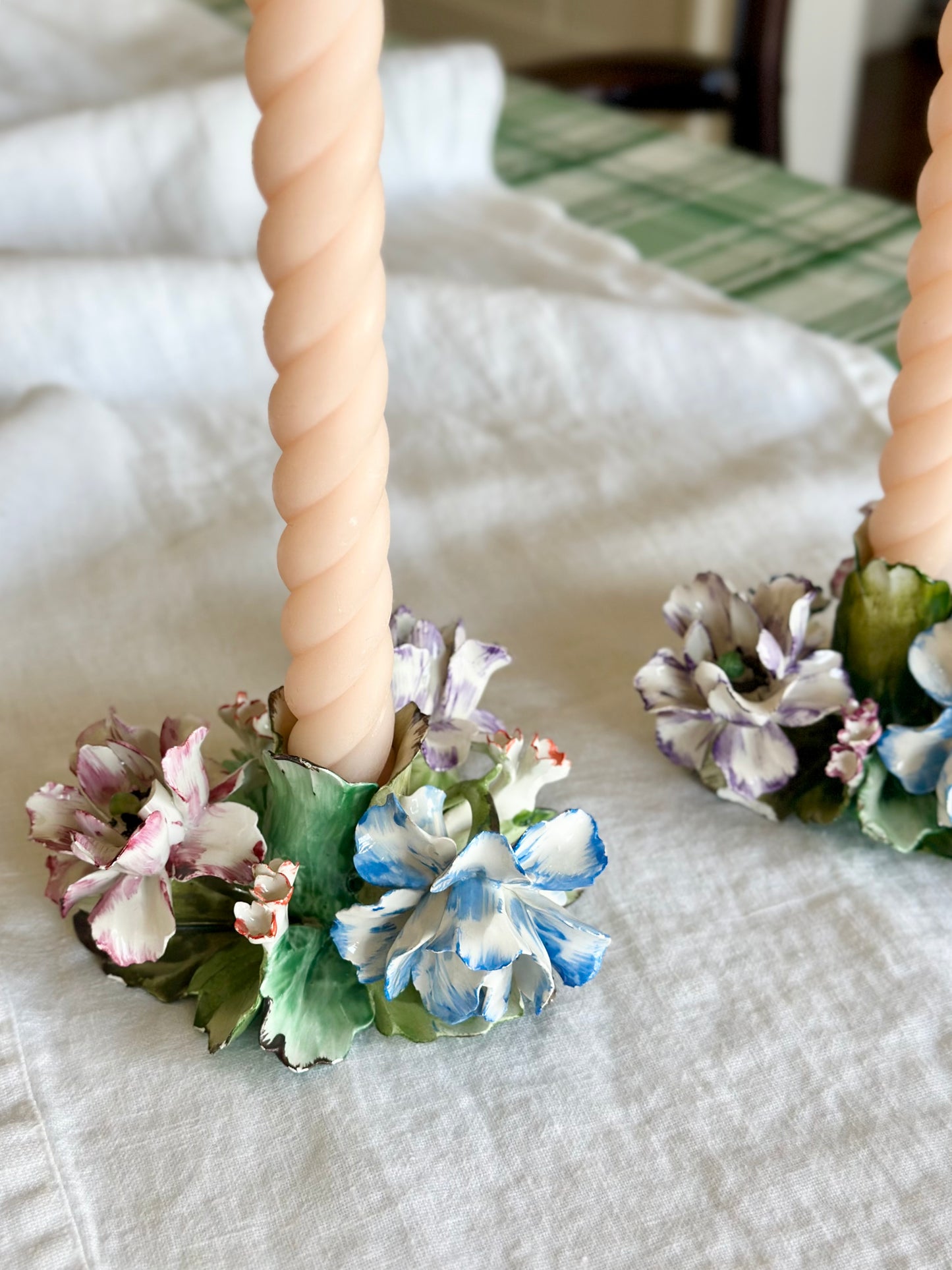 Italian Capodimonte Candlesticks (Set of 2)