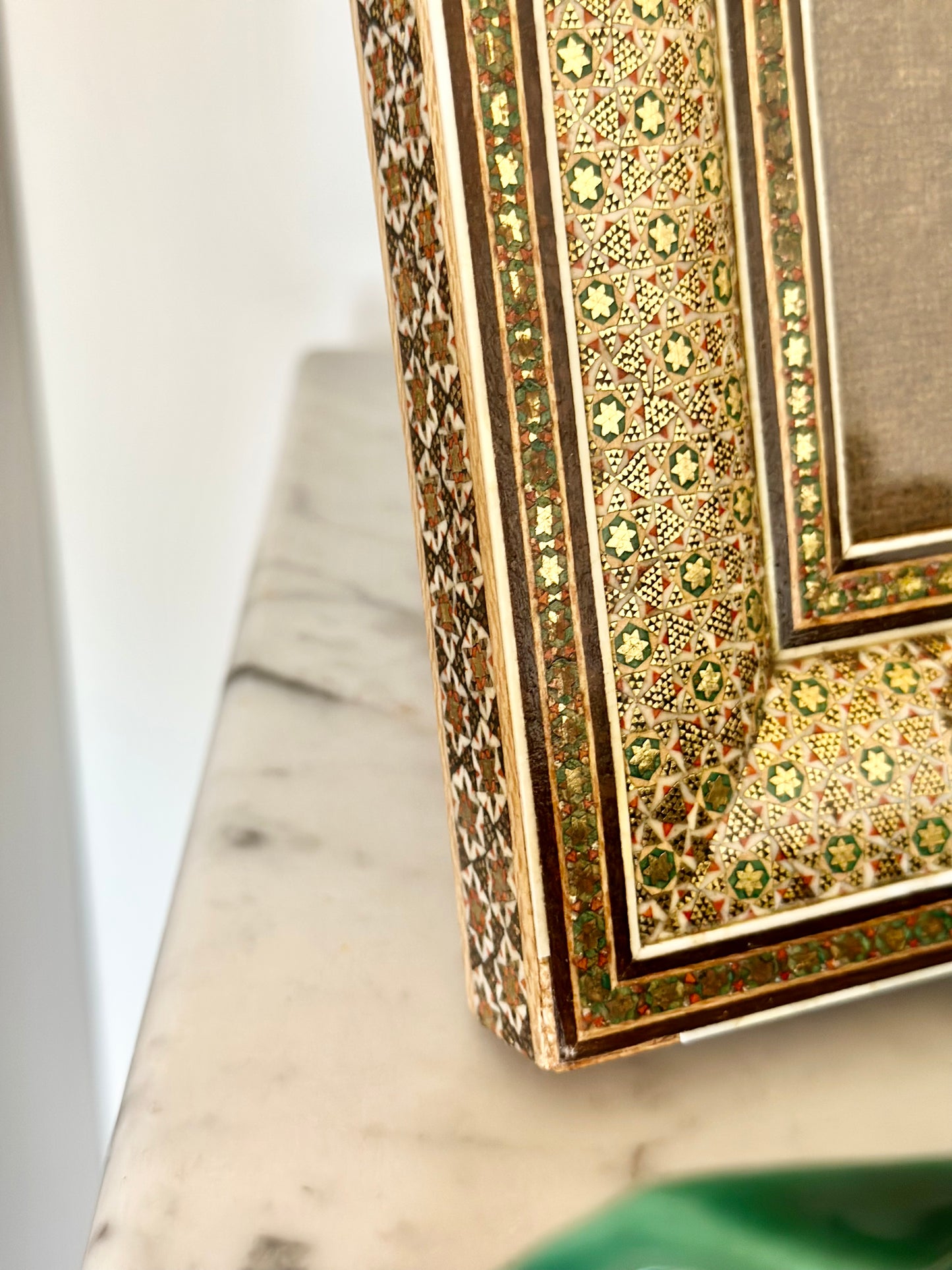 Antique Persian Khatam Inlaid Wood Frame