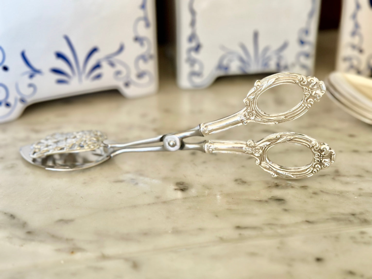 Sterling Silver Handle Pastry Tongs
