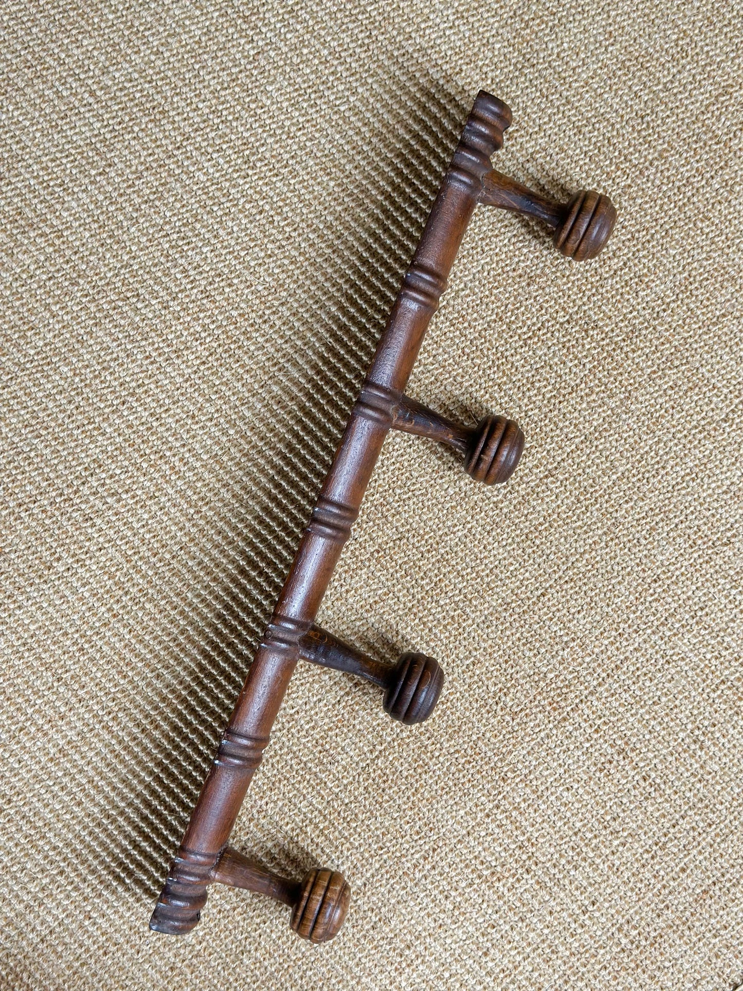Antique French Faux Bamboo Coat Rack