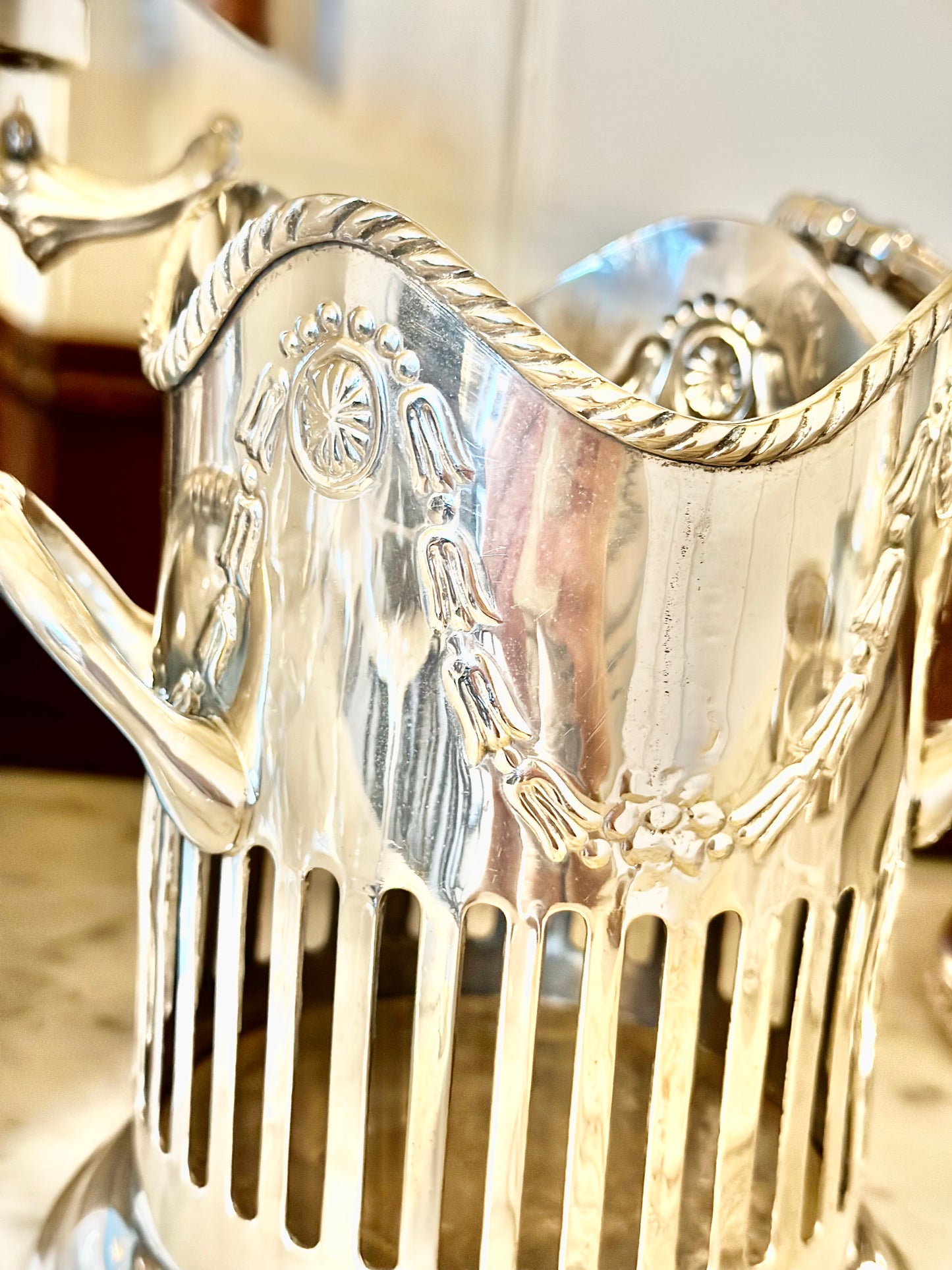 Silverplate Tall Wine Bottle Coaster