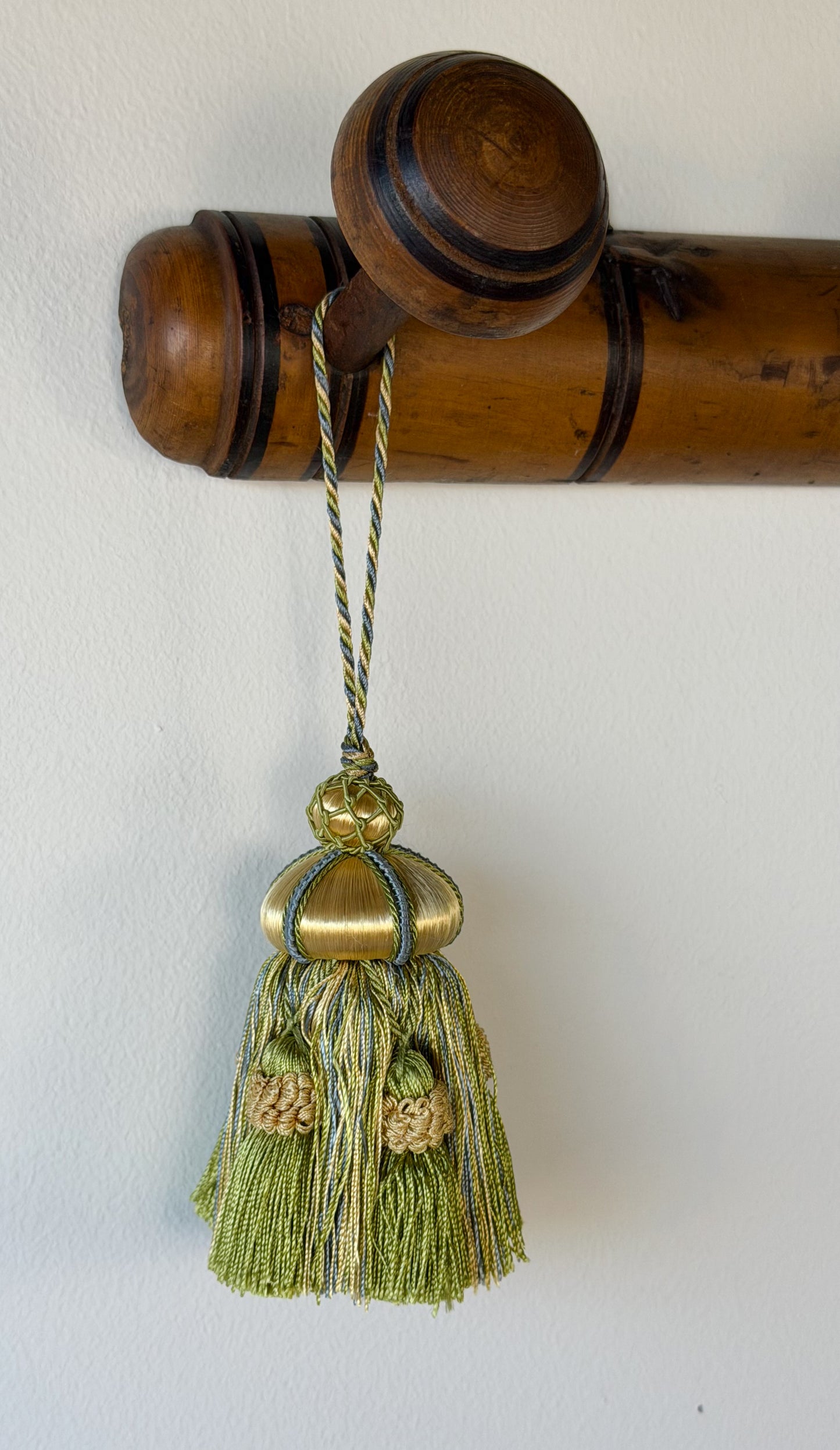 Vintage Gold, Cerulean, and Lime Key Tassel