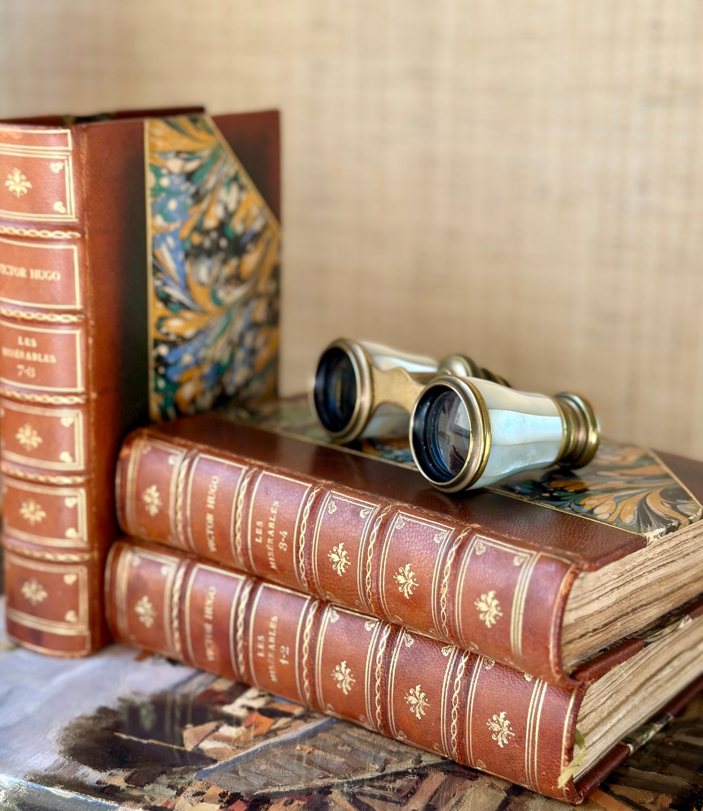 Les Miserables Antique Books (Set of 3)
