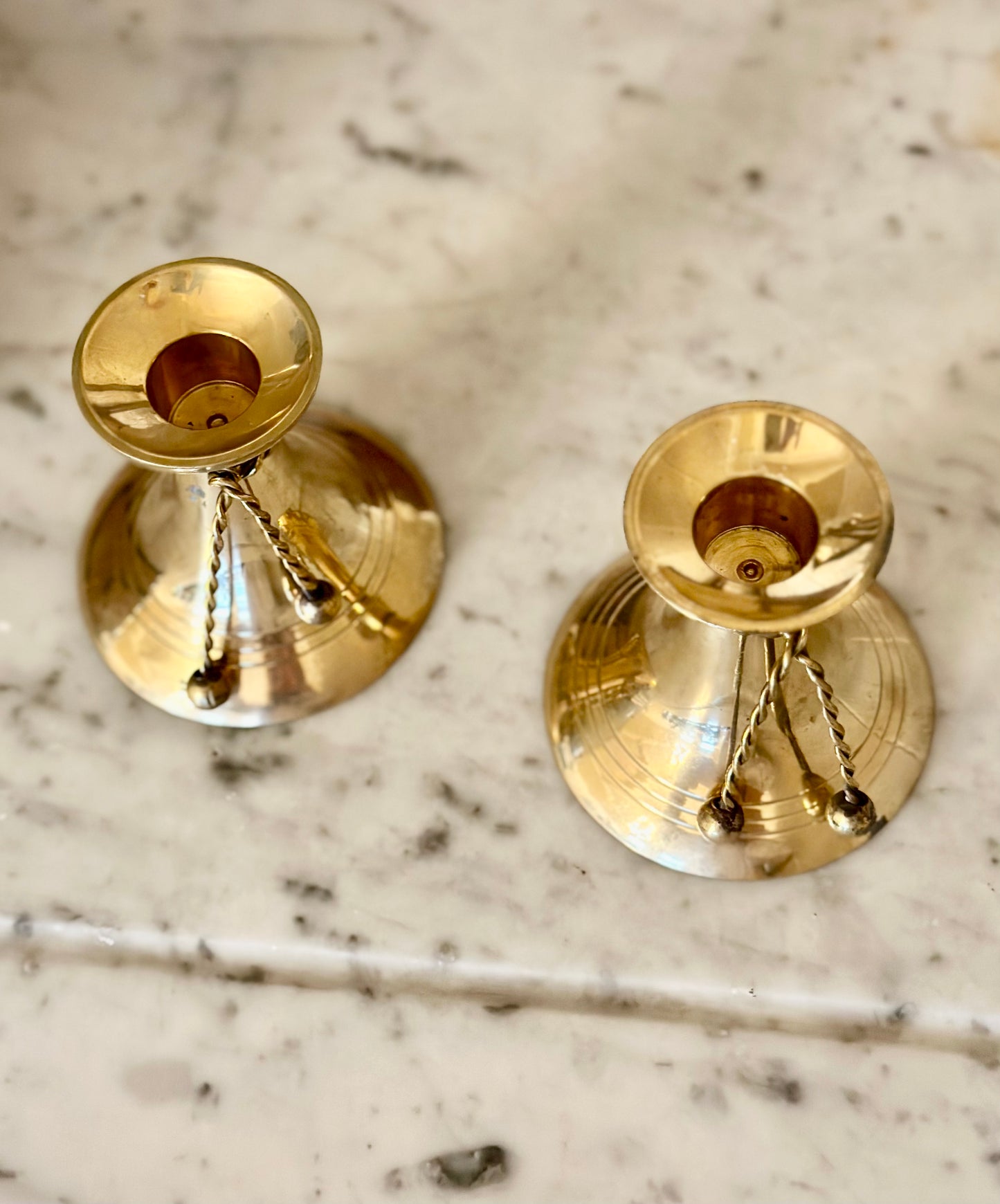 Brass Tassel Candlesticks