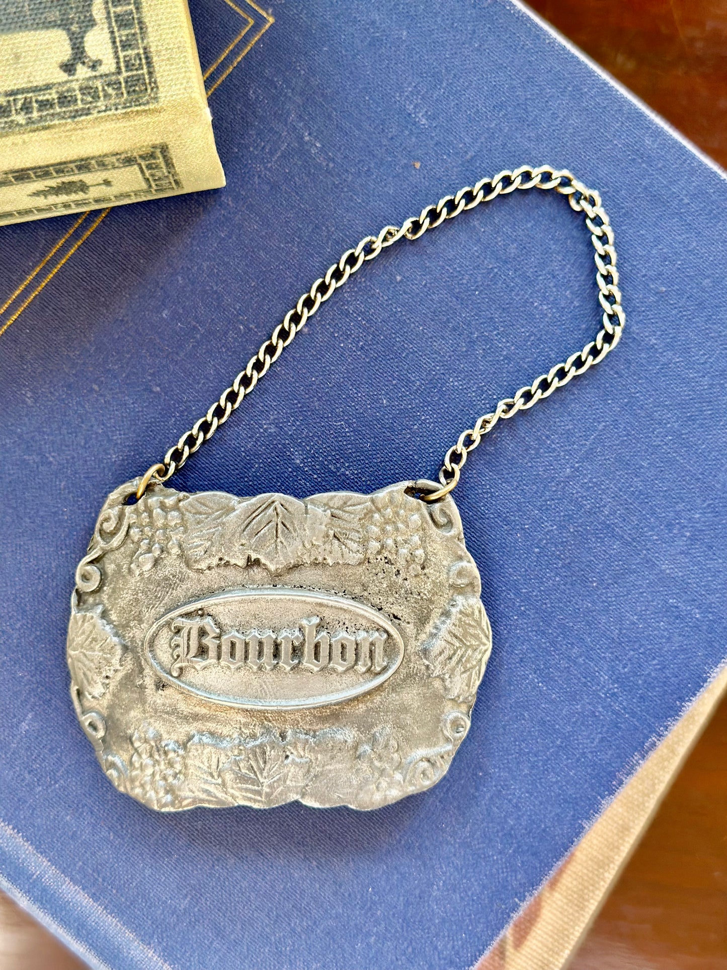 Pewter Bourbon Decanter Tag