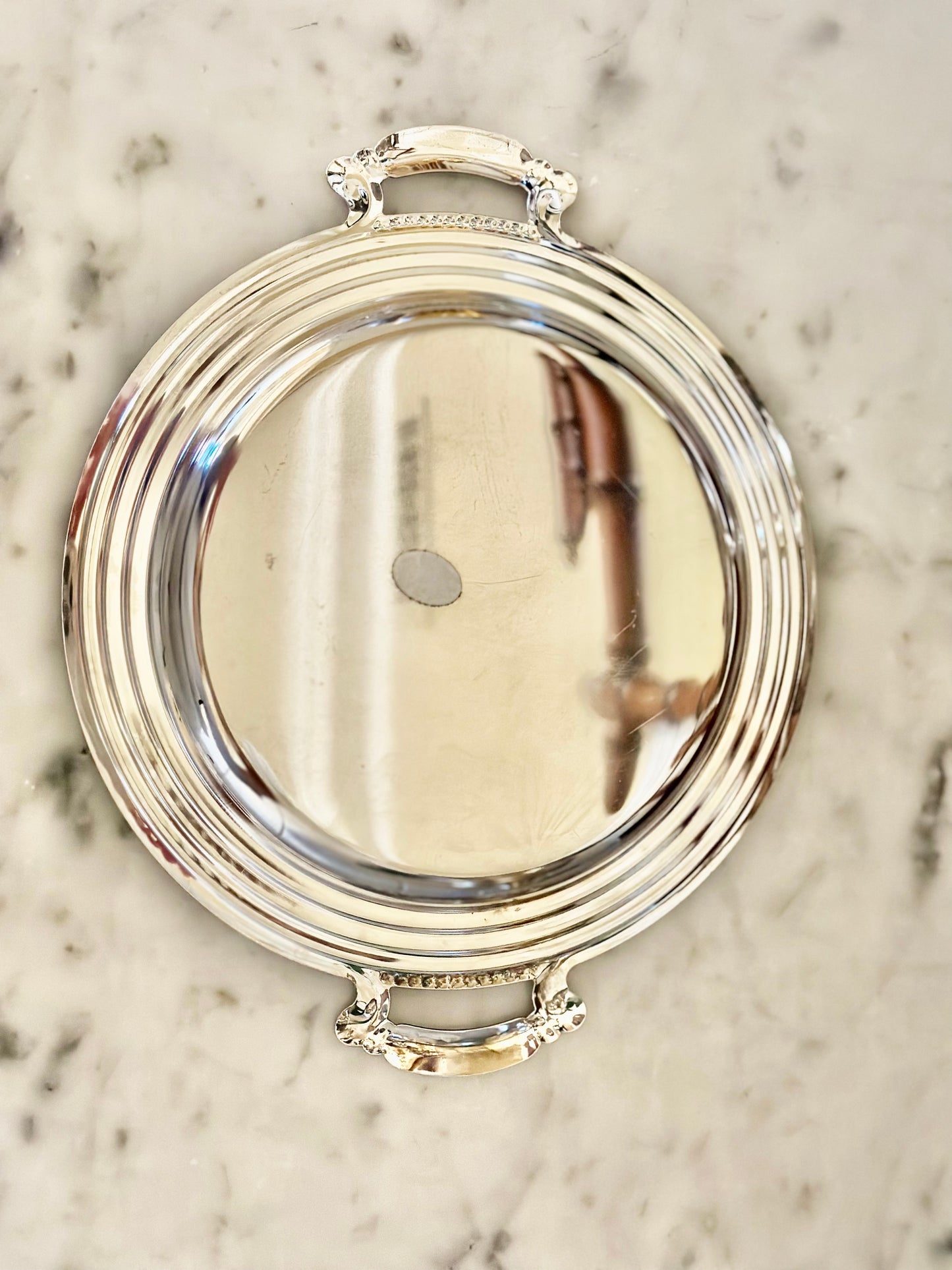 Silverplate Wine Bottle Coaster with Handles