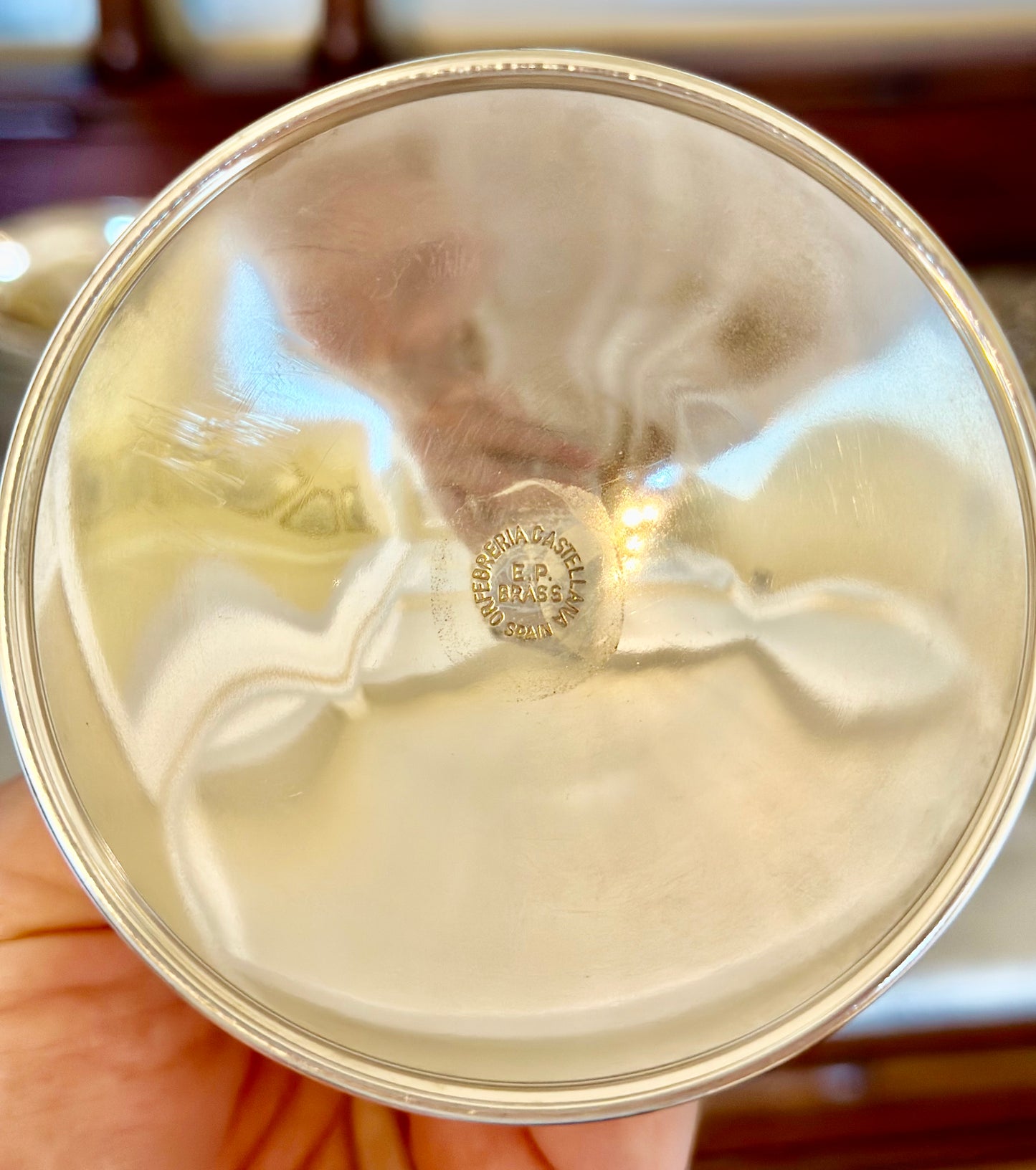 Vintage Spanish Silver Plated Coupes with Ivy Stems (Set of 4)