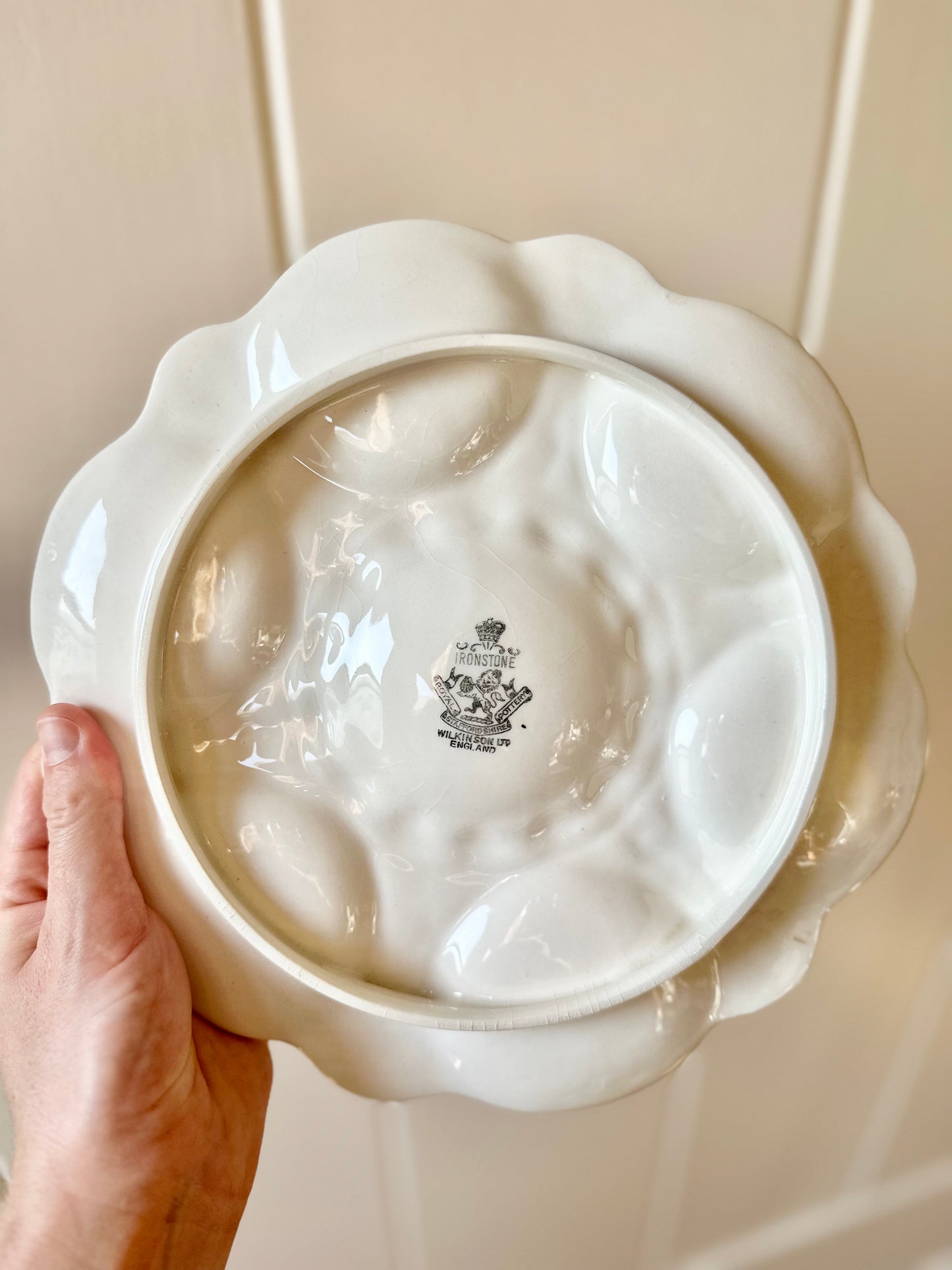 Antique English Ironstone Oyster Plate