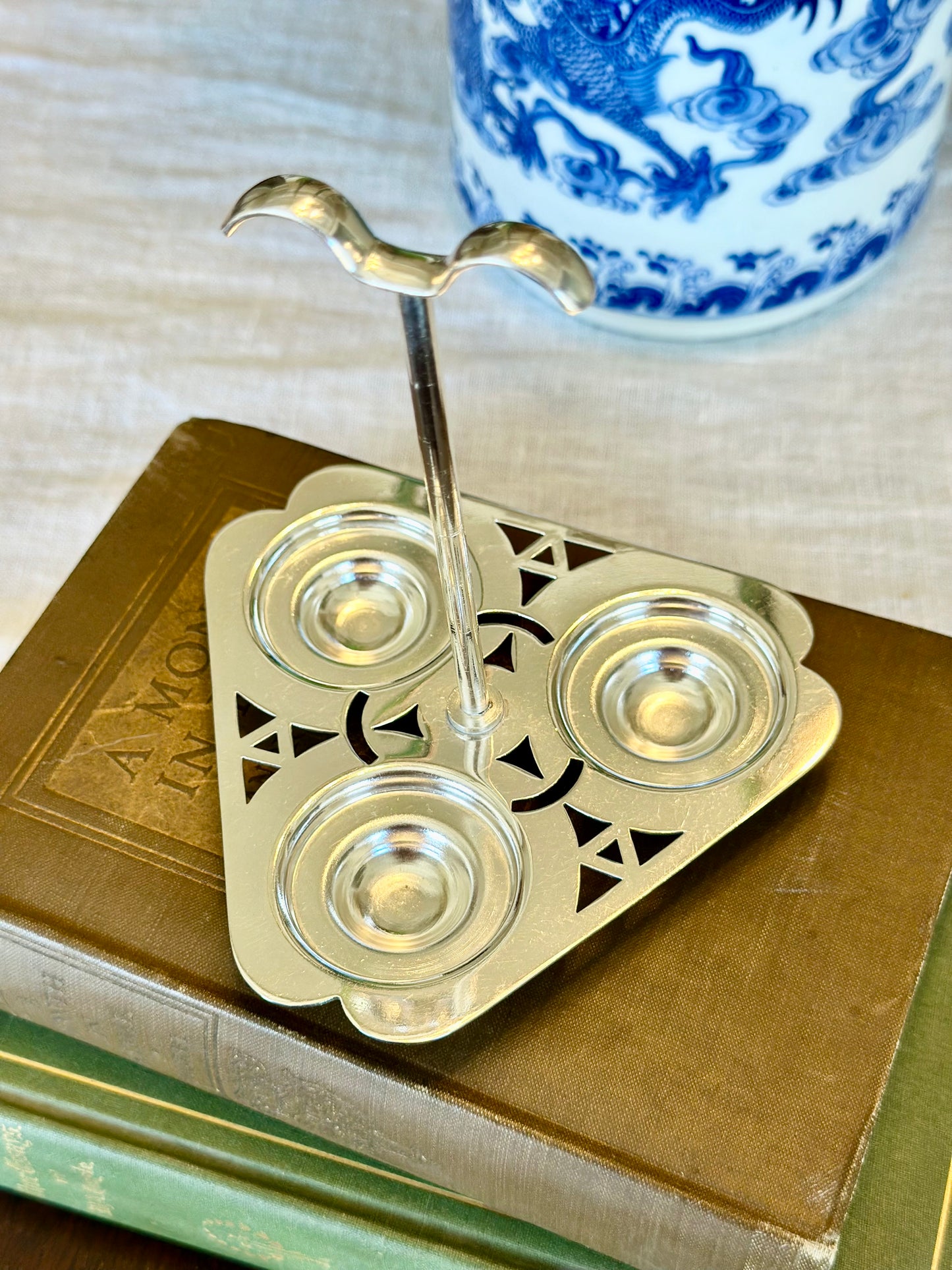 Vintage English Silverplate Egg Cruet