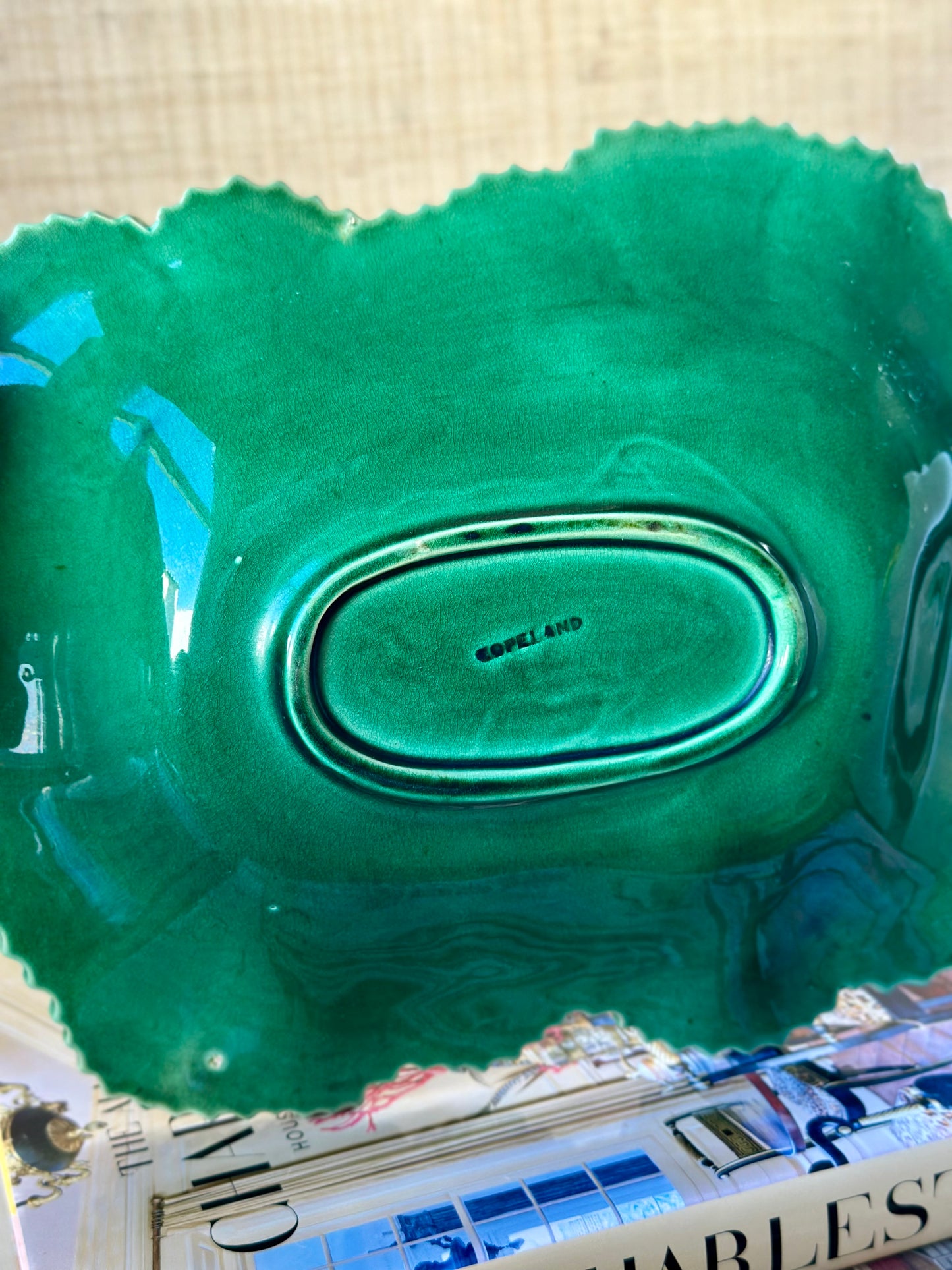 Copeland English Majolica Leaf Platter