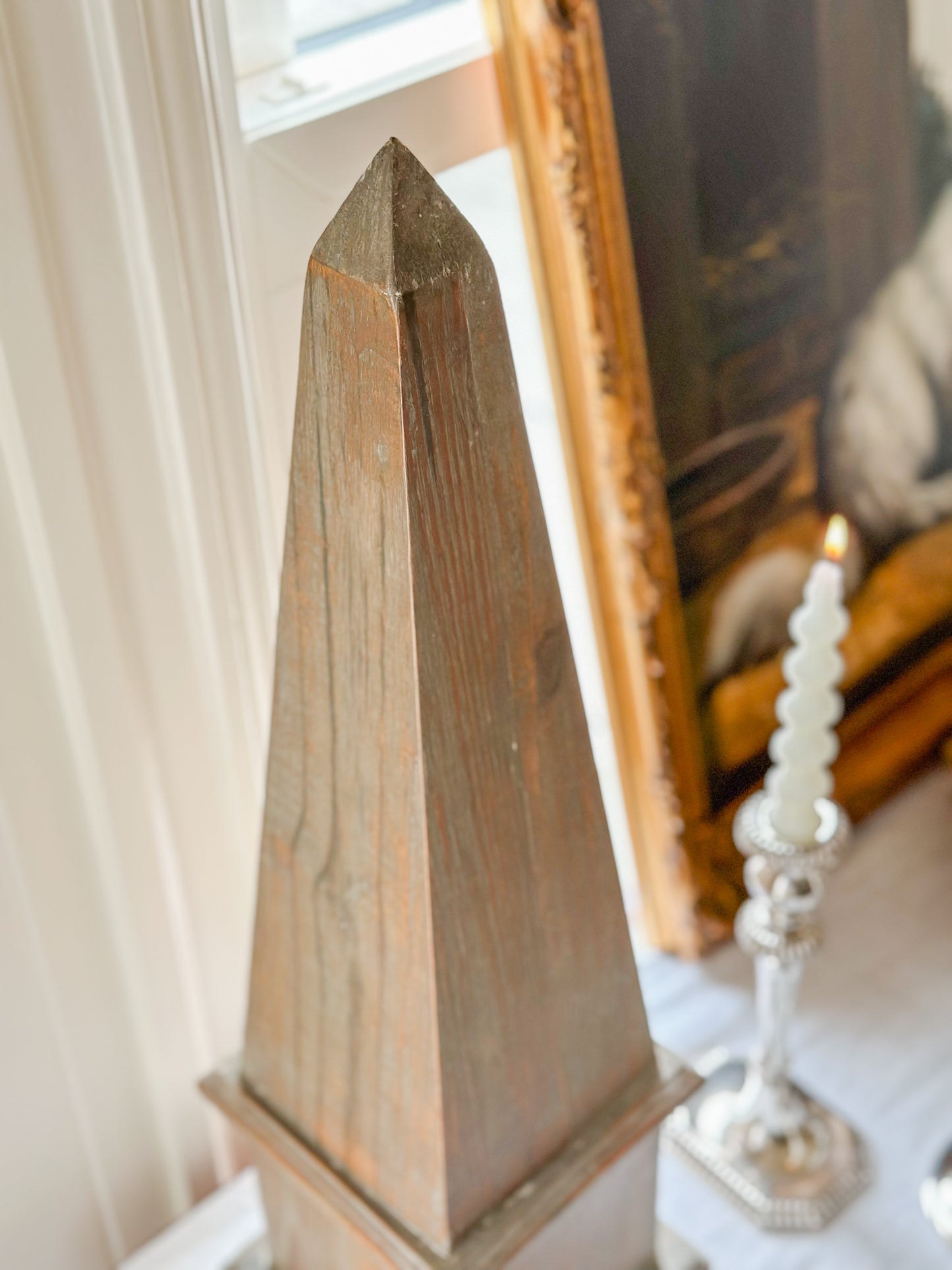 Wooden Obelisk Pair