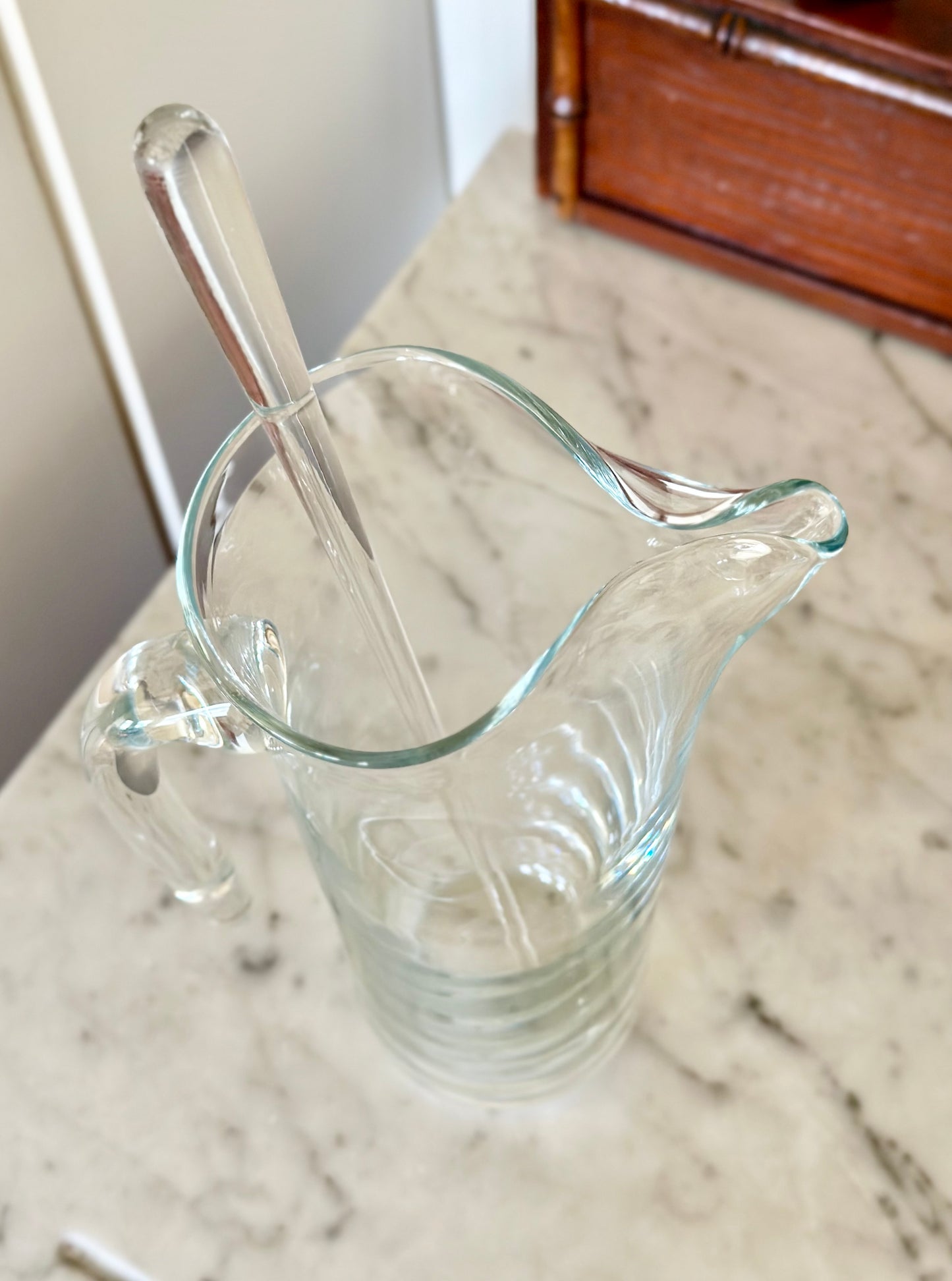Vintage Kosta Sweden Glass Martini Pitcher and Stirrer