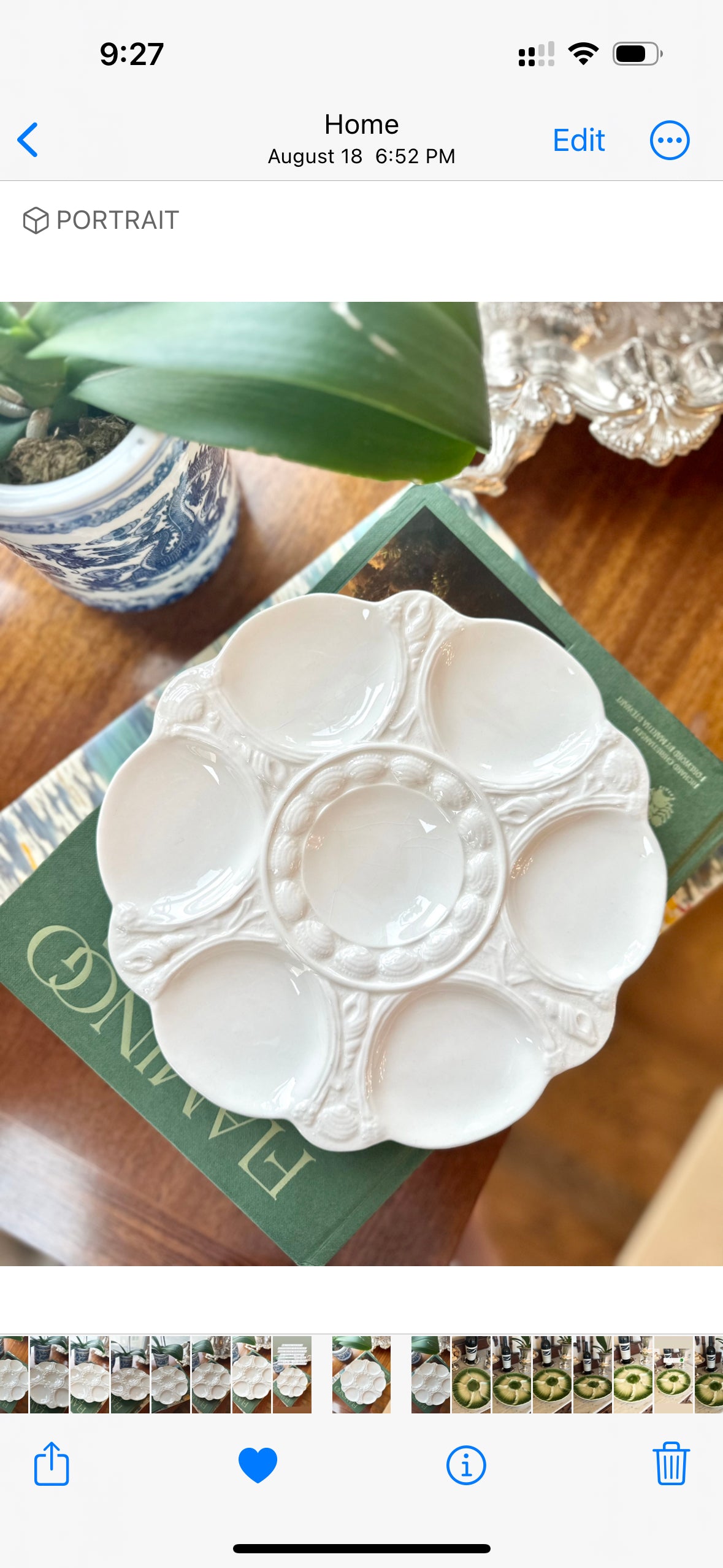 Antique English Ironstone Oyster Plate