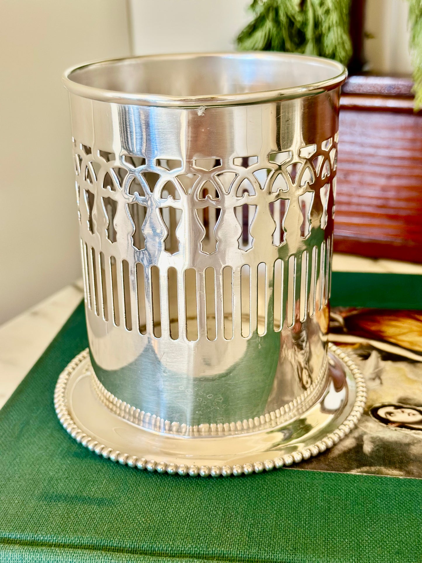 Silverplate Tall Wine Bottle Holder