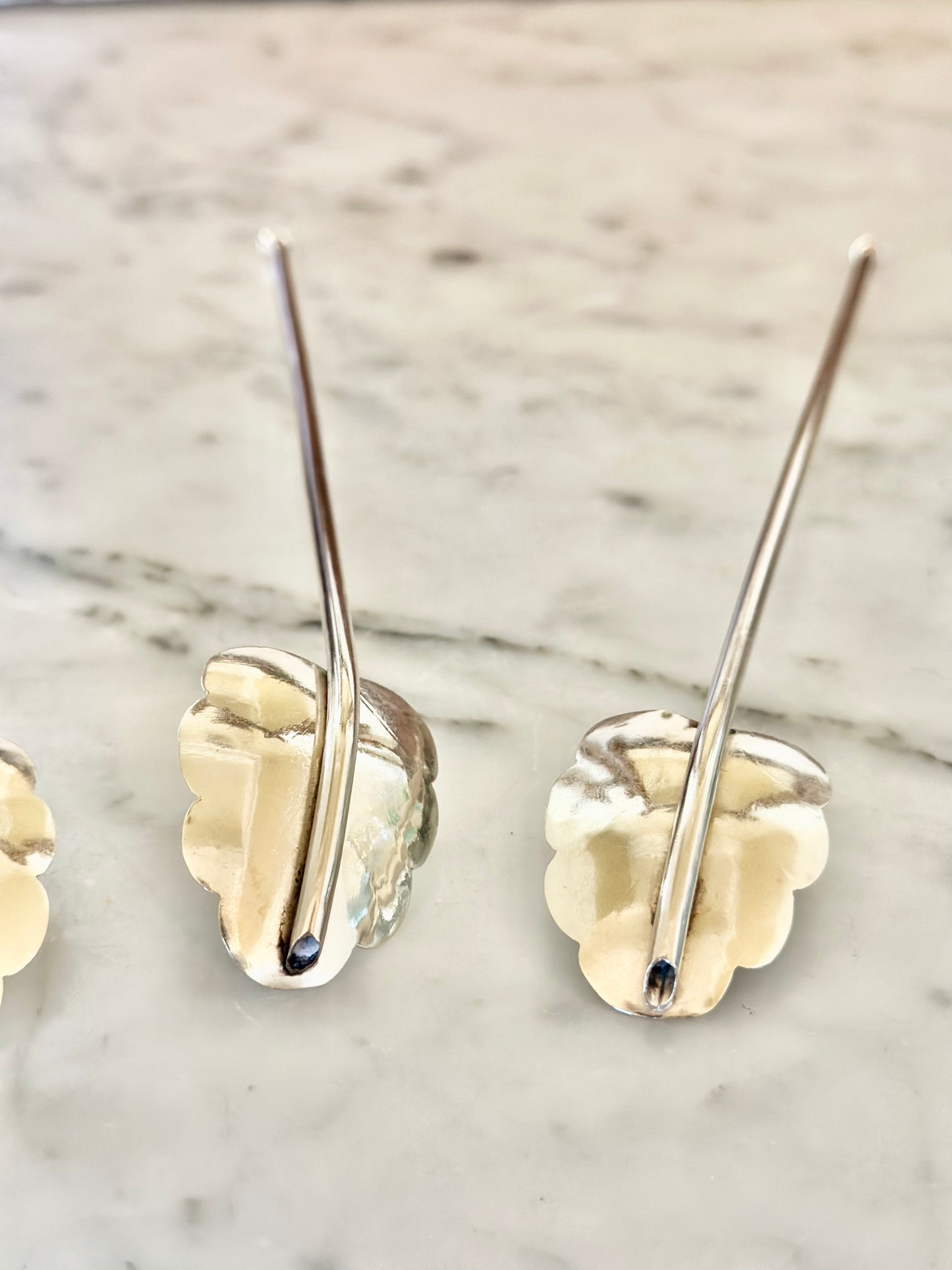 Sterling Silver Leaf Cocktail Stirrers (Set of 4)