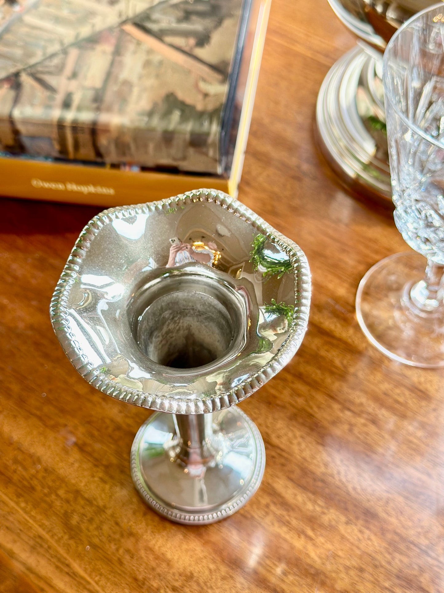 Silverplate Scalloped Stem Vase