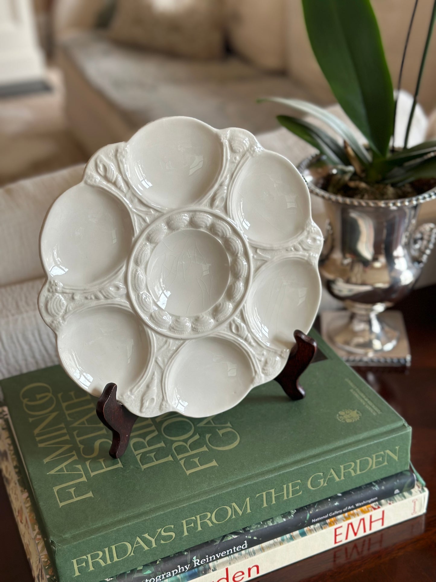 Antique English Ironstone Oyster Plate