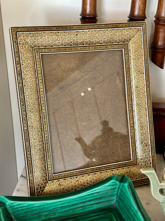 Antique Persian Khatam Inlaid Wood Frame