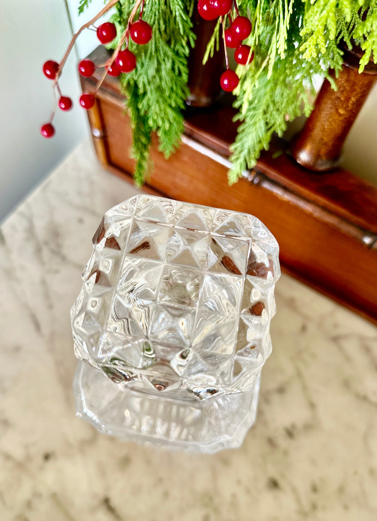 Crystal Decanter with ‘Bourbon’ Tag