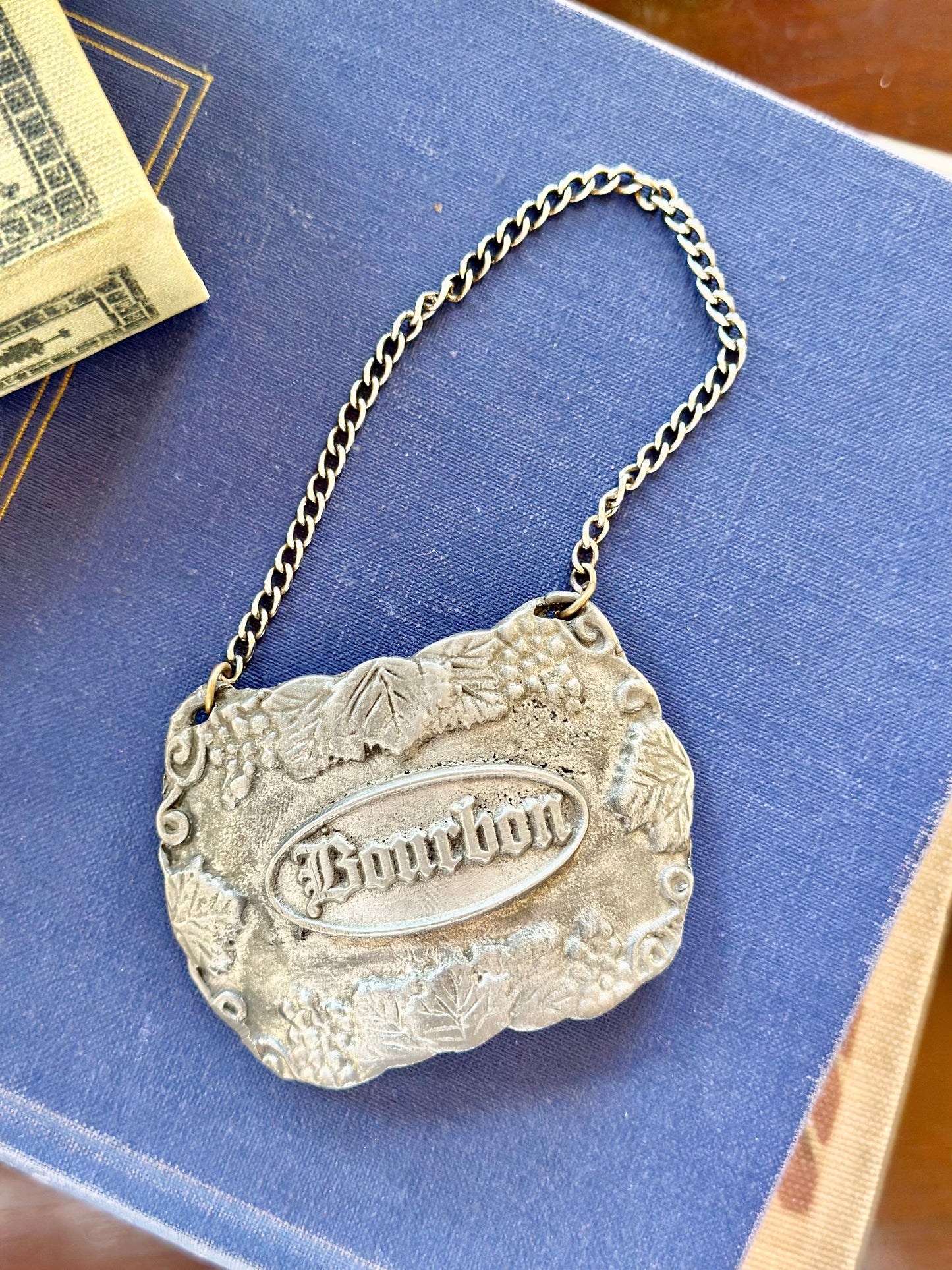 Pewter Bourbon Decanter Tag