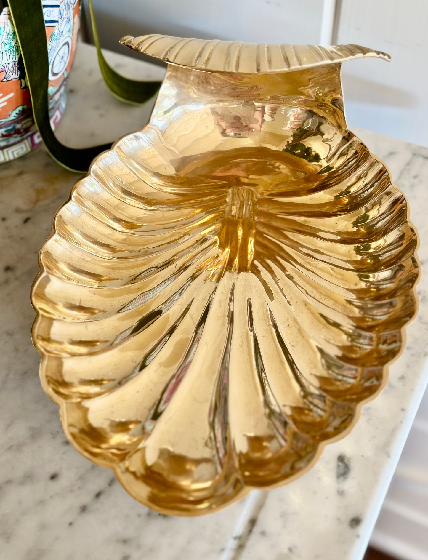 Brass Footed Clamshell Catchall