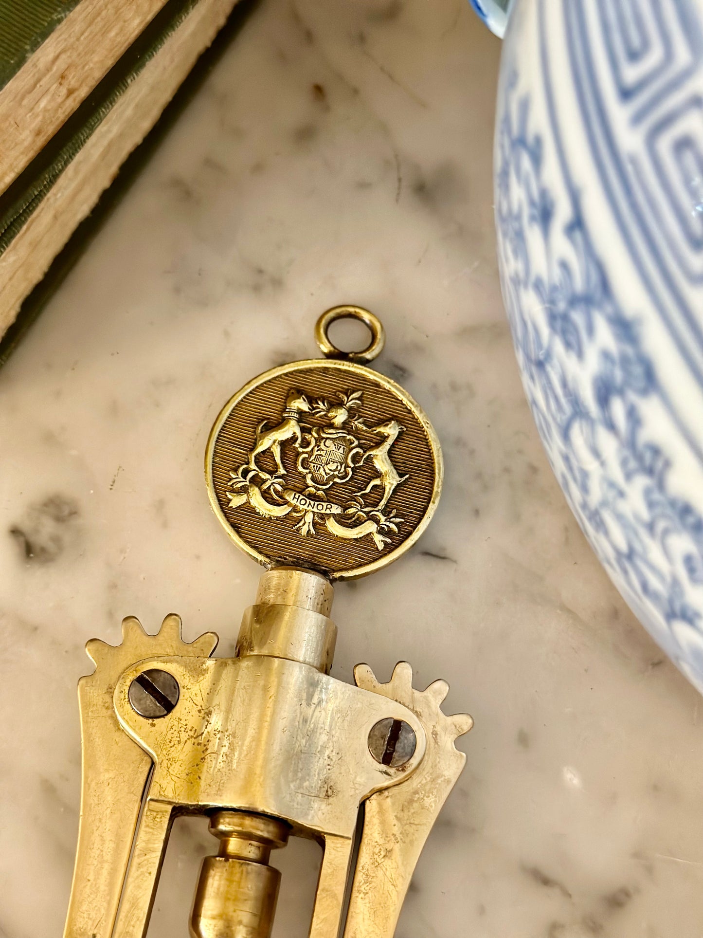 Brass Honor Crest Corkscrew