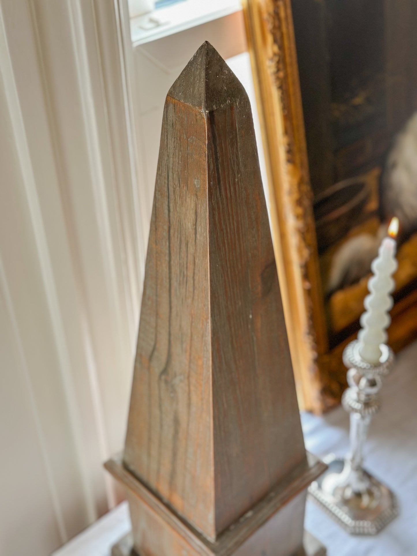 Wooden Obelisk Pair