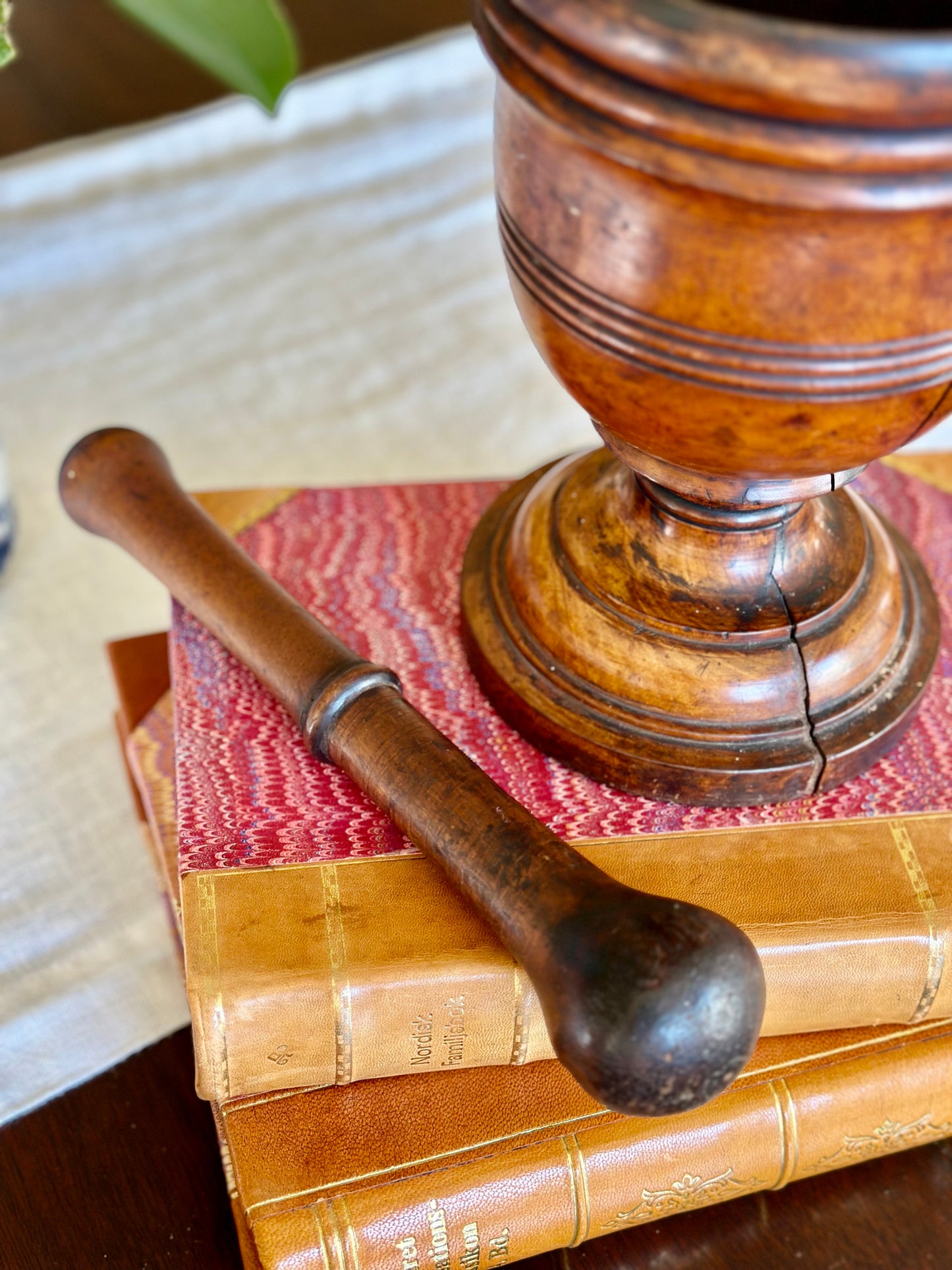 Antique Wood Mortar & Pestle