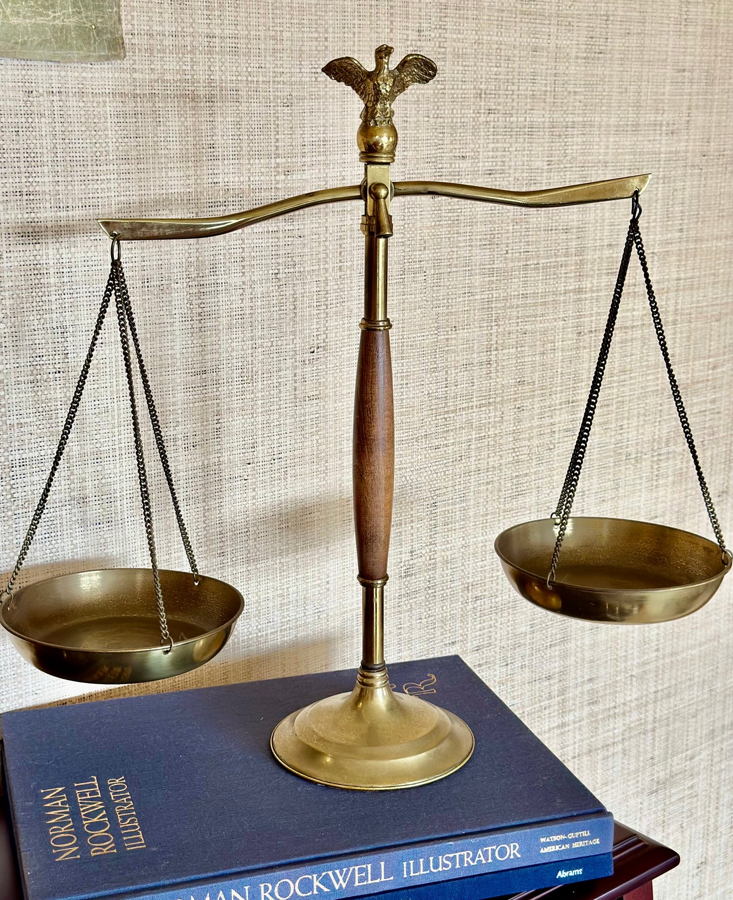 Vintage Brass Scales with Eagle Finial