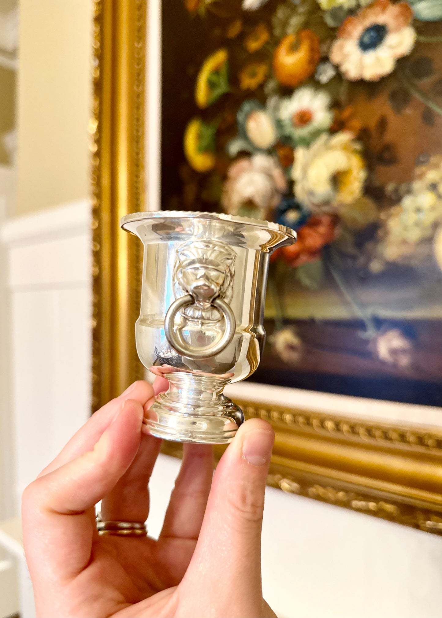 Mini Champagne Bucket with Lion Head Ring Handles