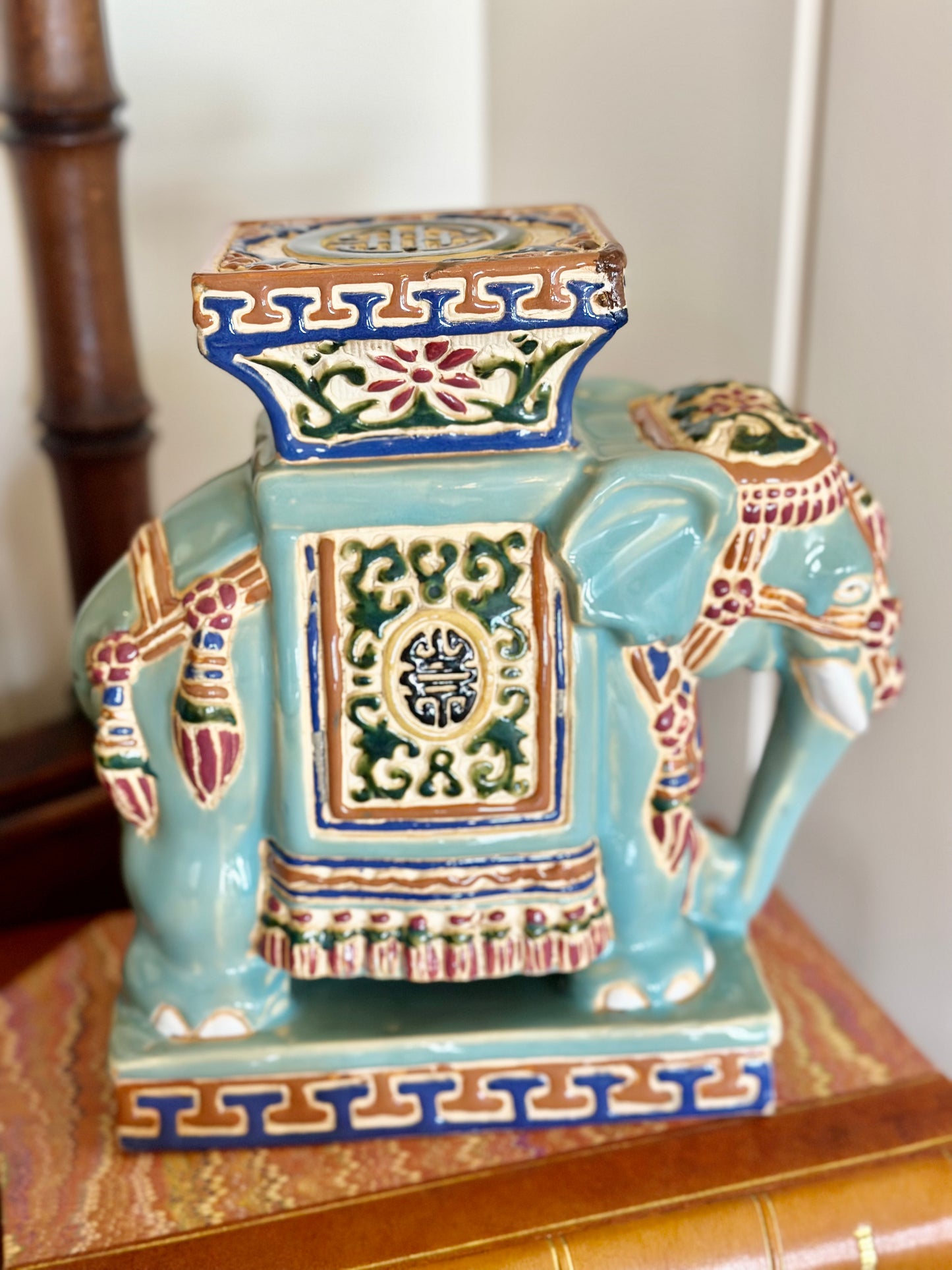 Vintage Chinoiserie Elephant Plant Stand