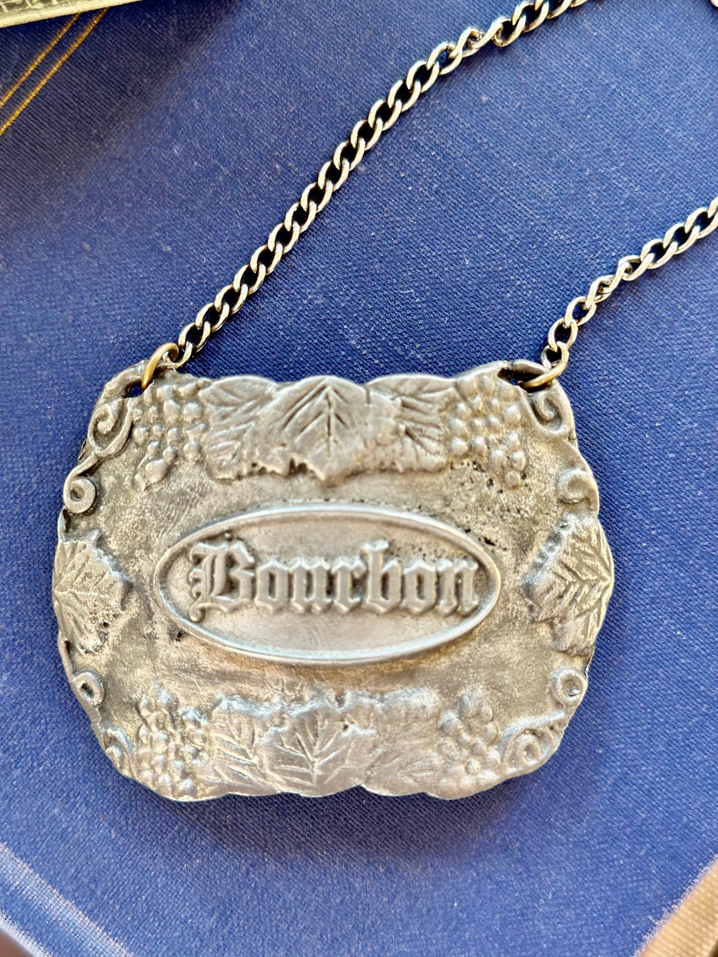 Pewter Bourbon Decanter Tag
