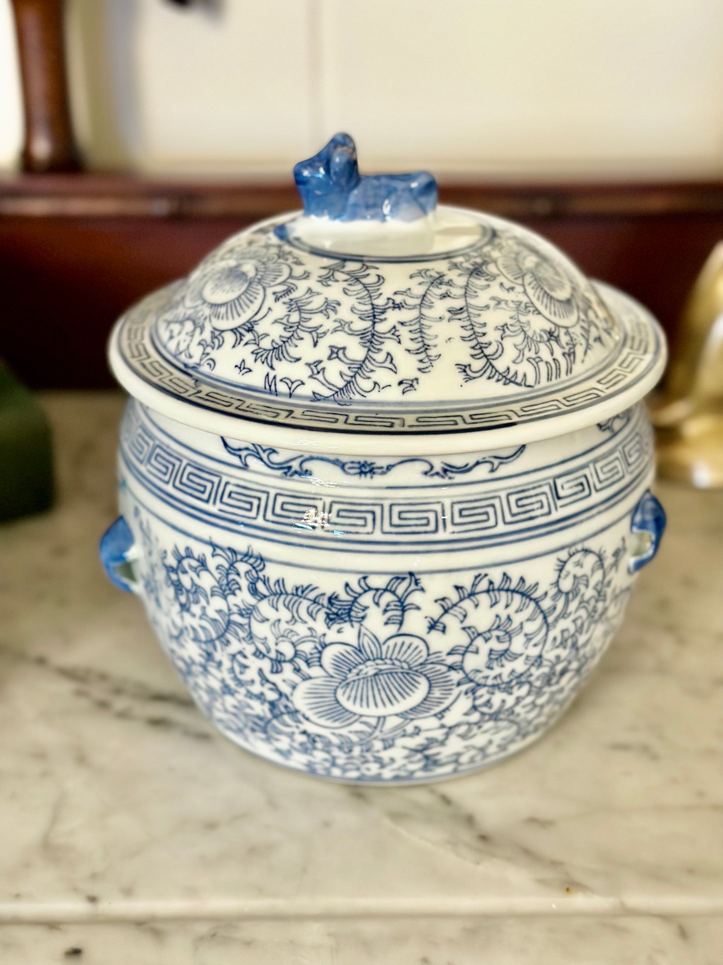 Stout Blue & White Ginger Jar