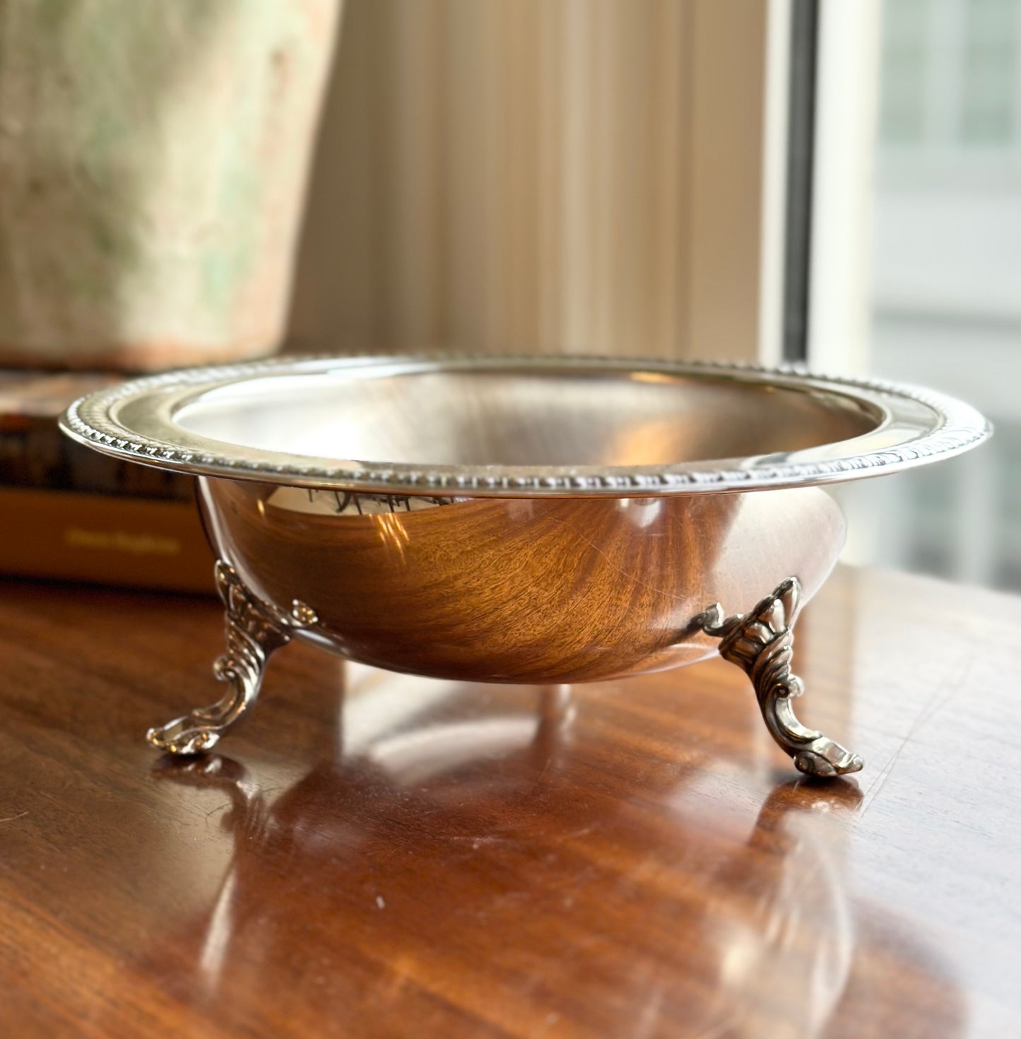 Round Footed Silver Bowl