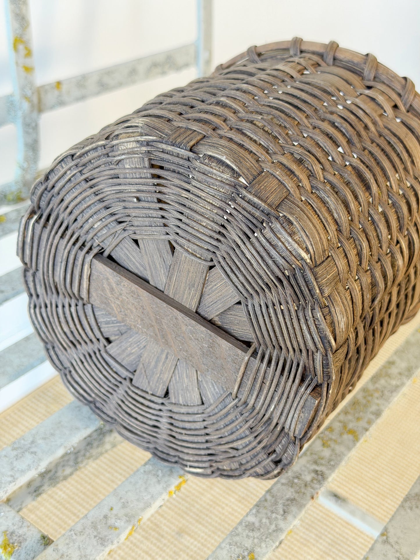 Petite Vintage Stained Splitwood Basket