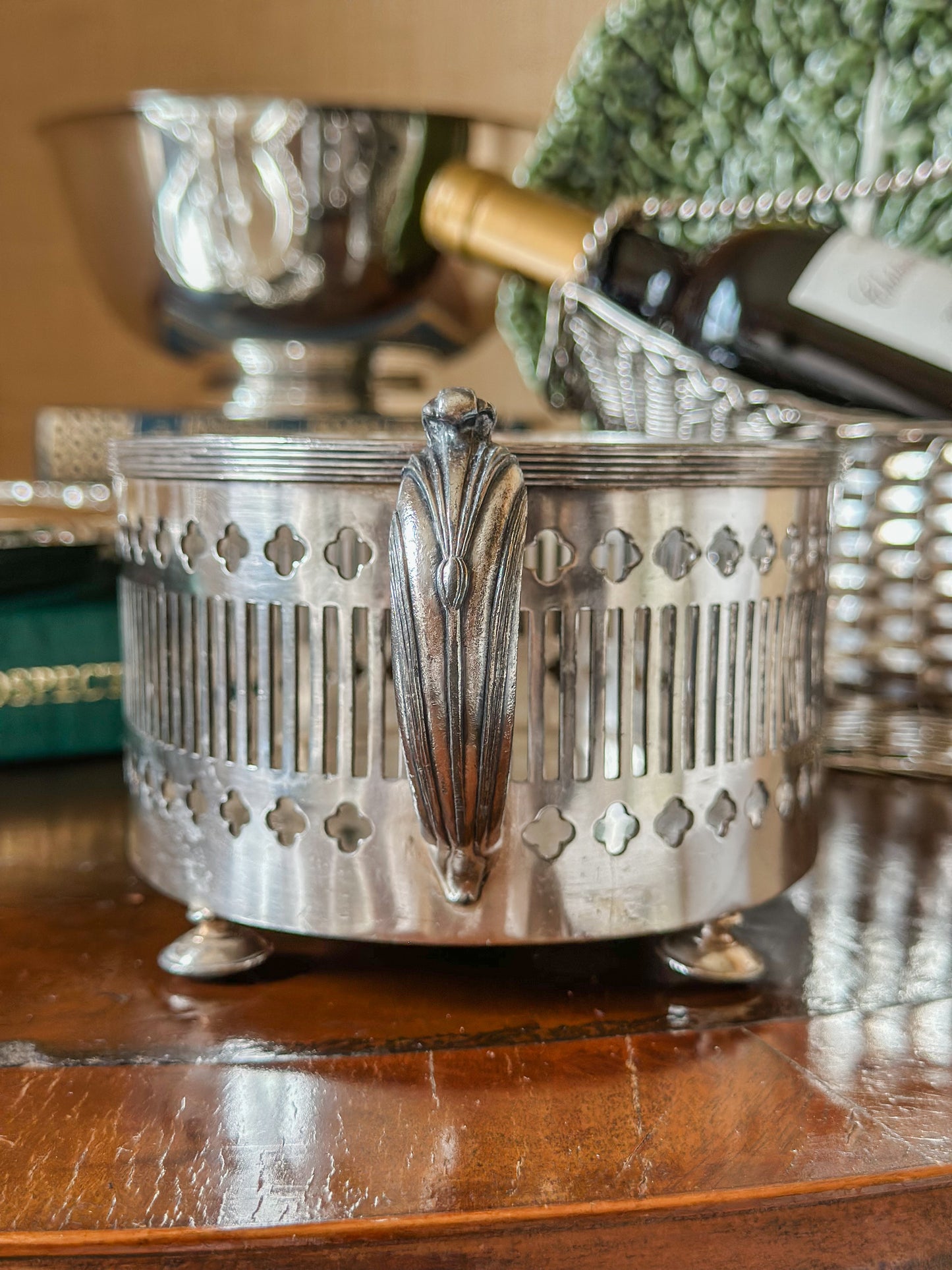 Silverplate Footed Jardinière