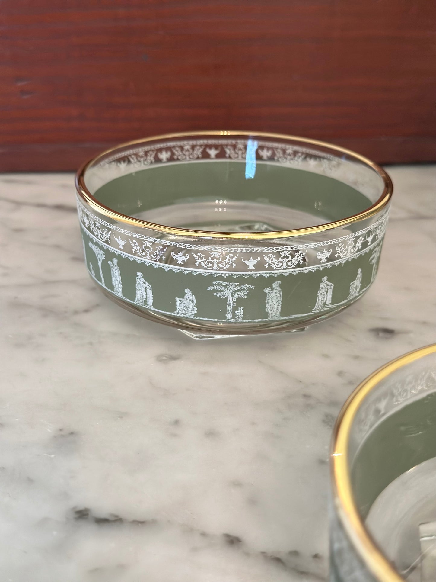 Vintage Jeanette Glass Hellenic 4-Way Server Set