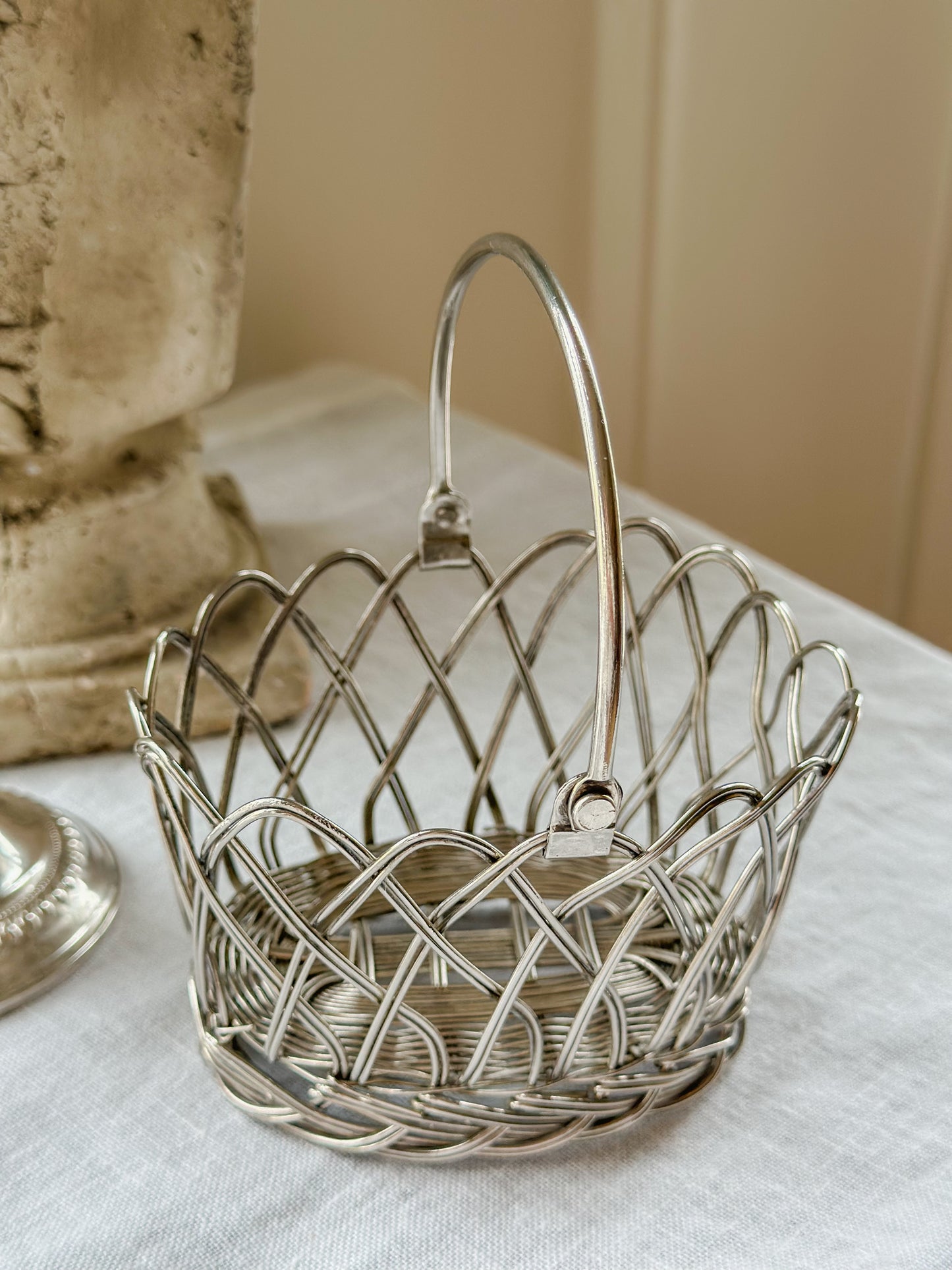 Vintage Silver Wire Basket