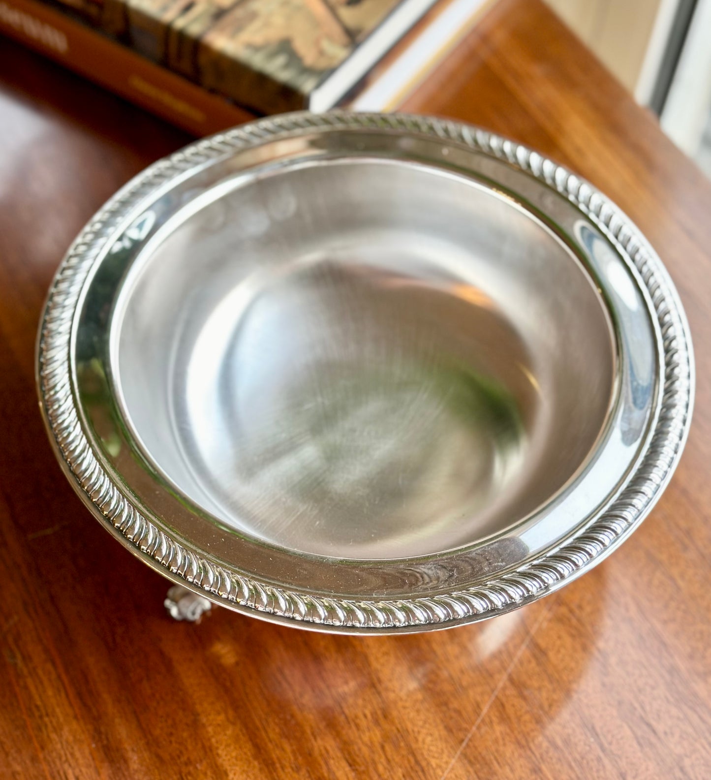 Round Footed Silver Bowl